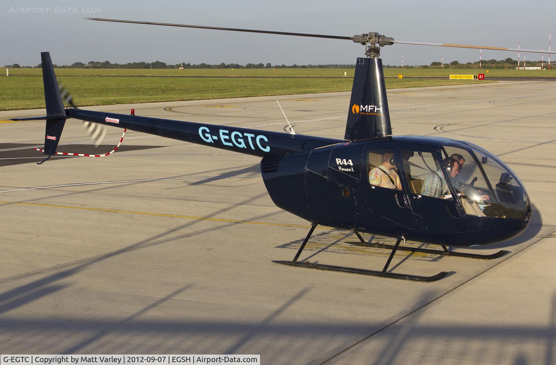 G-EGTC, 2003 Robinson R44 Raven I C/N 1357, Sat on stand at SaxonAir.
