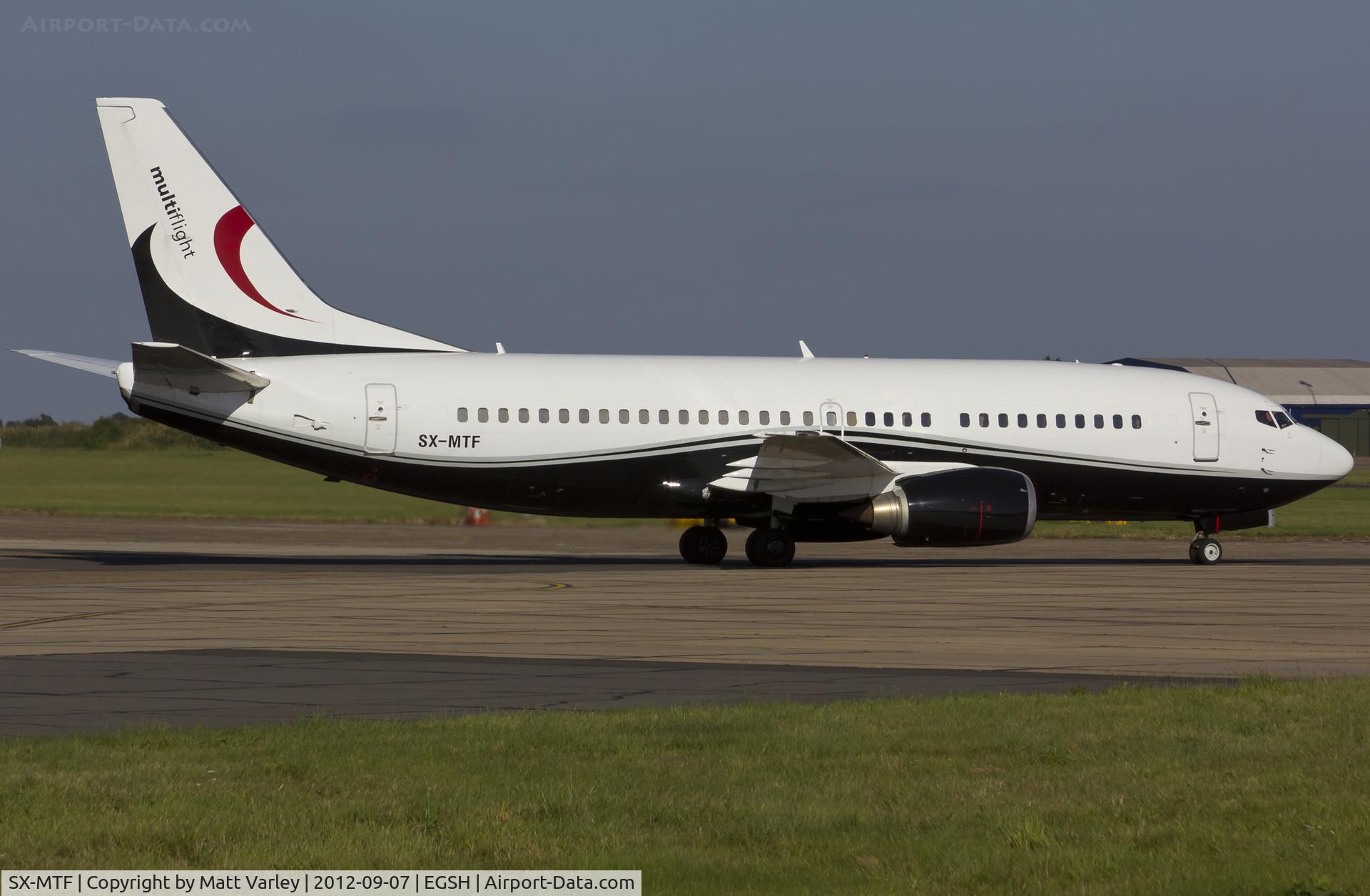 SX-MTF, 1987 Boeing 737-329 C/N 23774, Arriving at EGSH for KLM ENG.