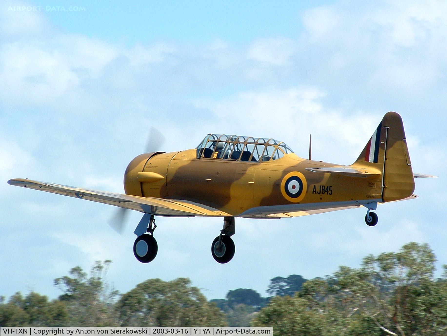 VH-TXN, 1943 Noorduyn AT-16 Harvard IIB C/N 14A-1106, VH-TXN @ YTYA Tyabb 2003 PAC Air Show