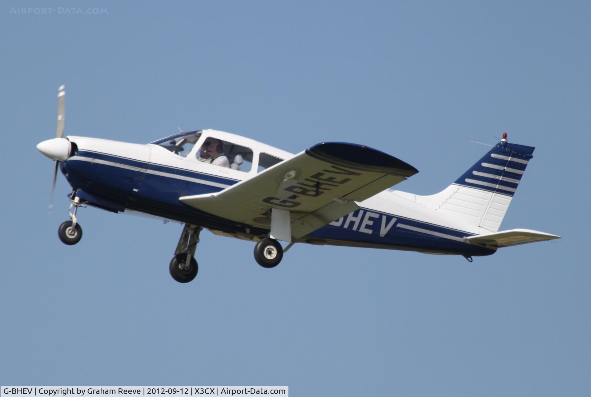 G-BHEV, 1974 Piper PA-28R-200-2 Cherokee Arrow II C/N 28R-7435159, Just airbourne.