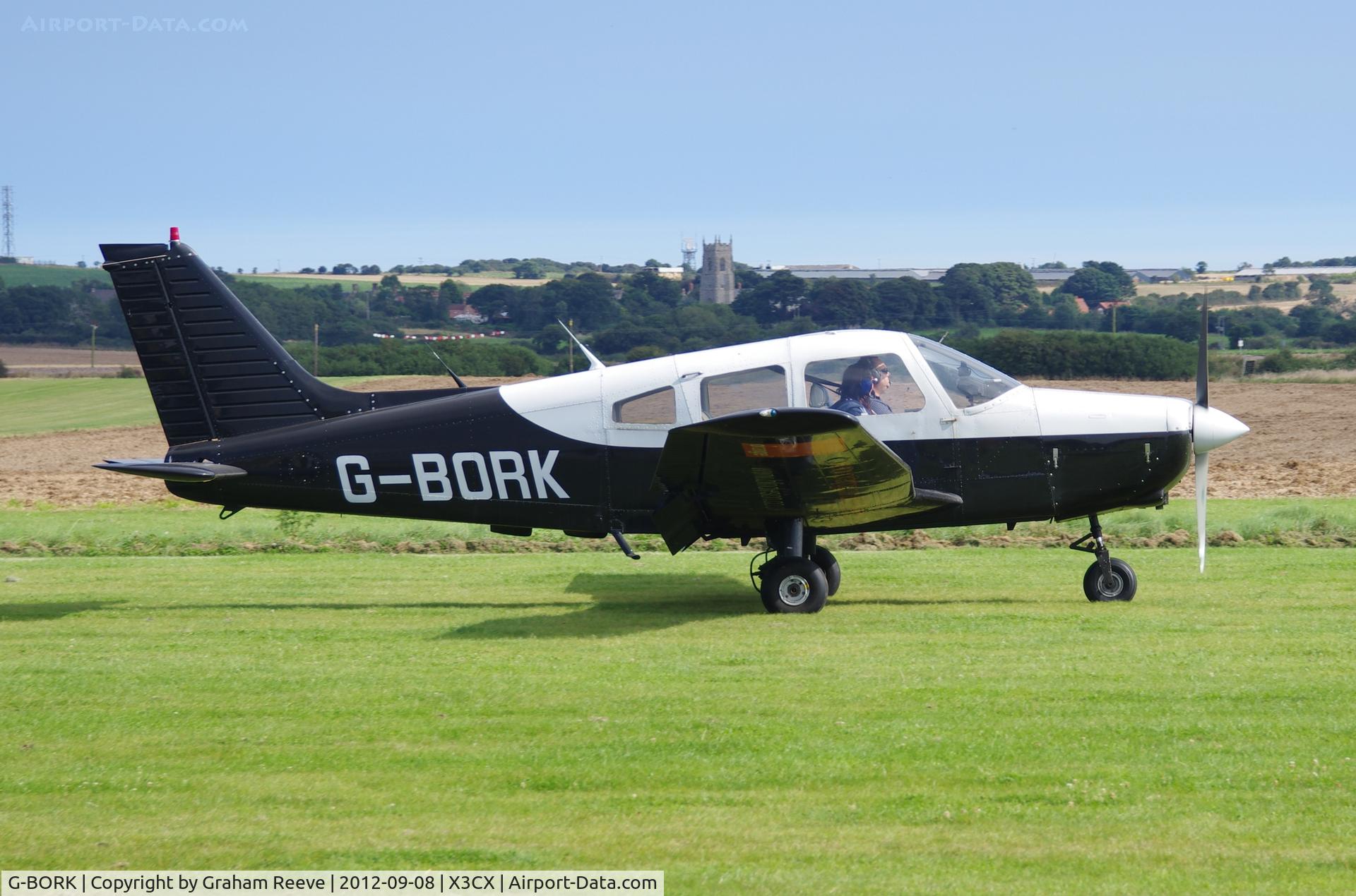 G-BORK, 1981 Piper PA-28-161 Cherokee Warrior II C/N 28-8116095, Just landed.