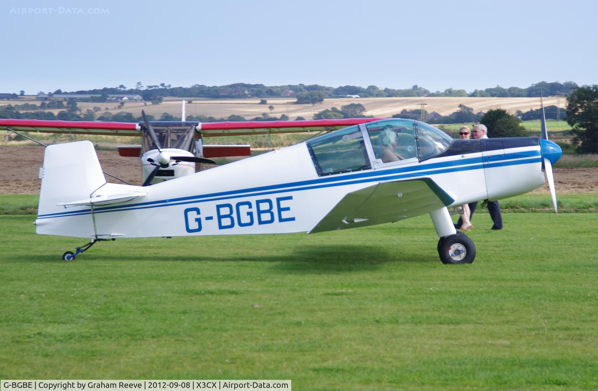 G-BGBE, 1961 SAN Jodel DR-1050 Ambassadeur C/N 260, Just landed.