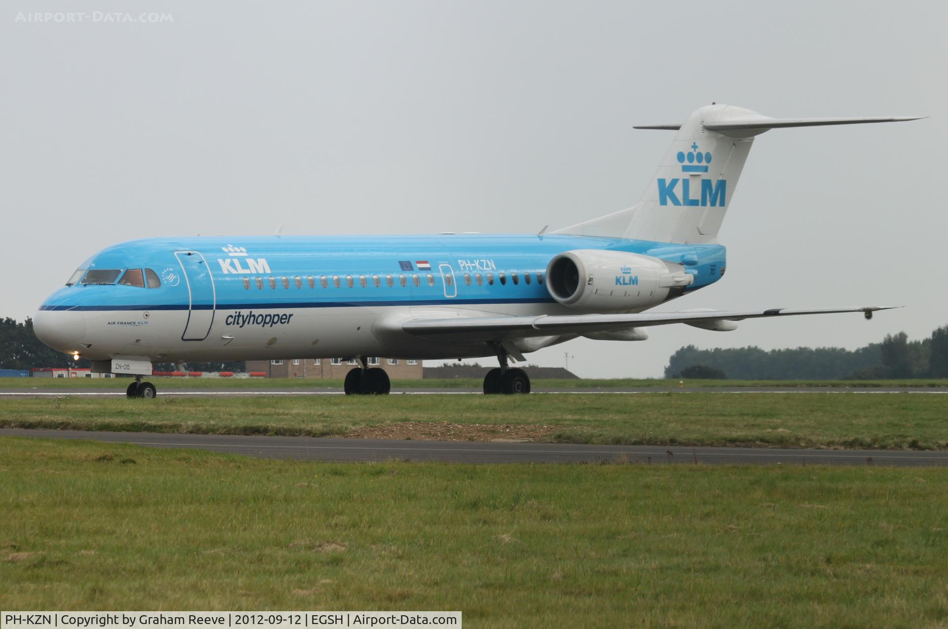 PH-KZN, 1995 Fokker 70 (F-28-0070) C/N 11553, About to depart.