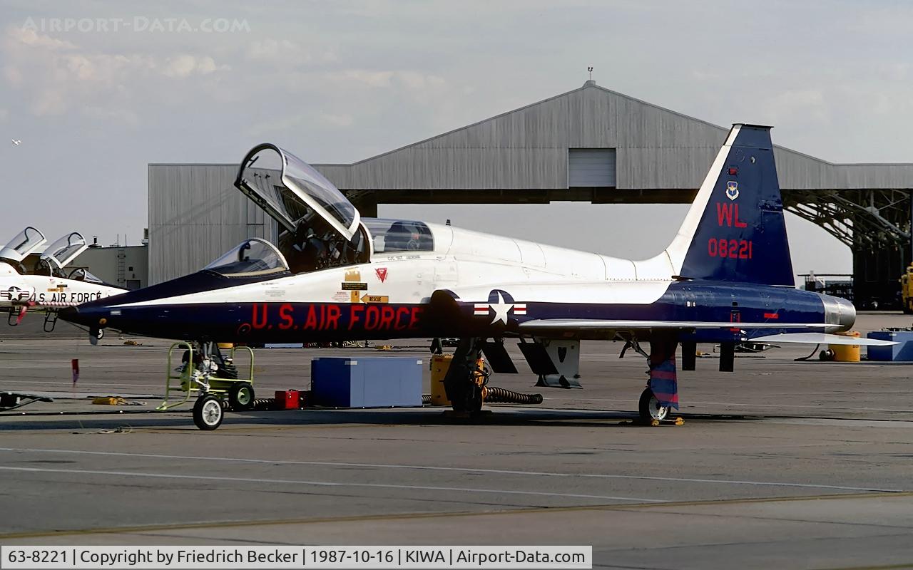 63-8221, 1963 Northrop T-38A Talon C/N N.5568, flightline at Williams AFB