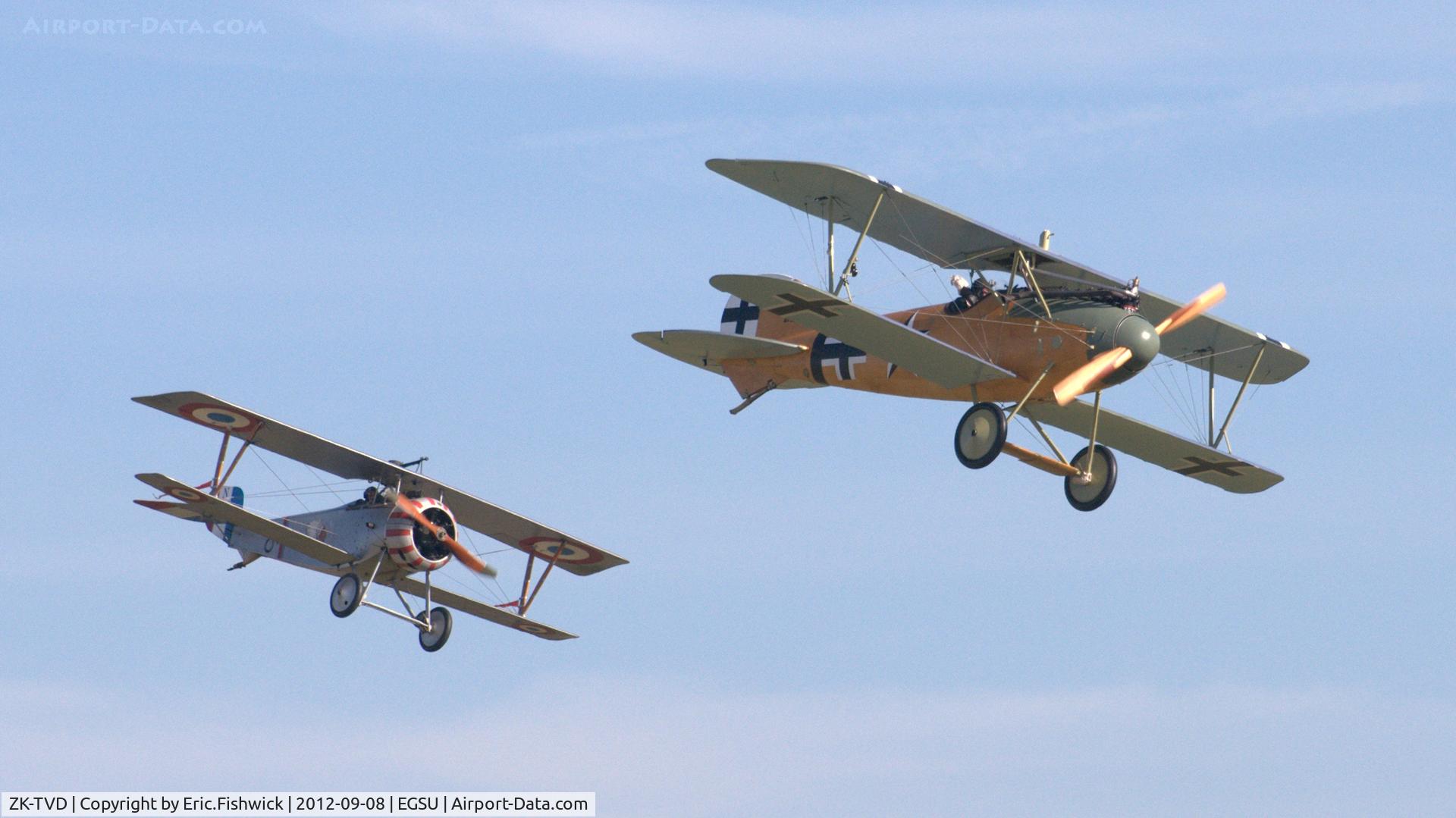 ZK-TVD, 2011 Albatros D-Va Replica C/N 83, 45. ZK-TVD with the Nieuport Scout 17/23 at The Duxford Air Show, Sept. 2012.