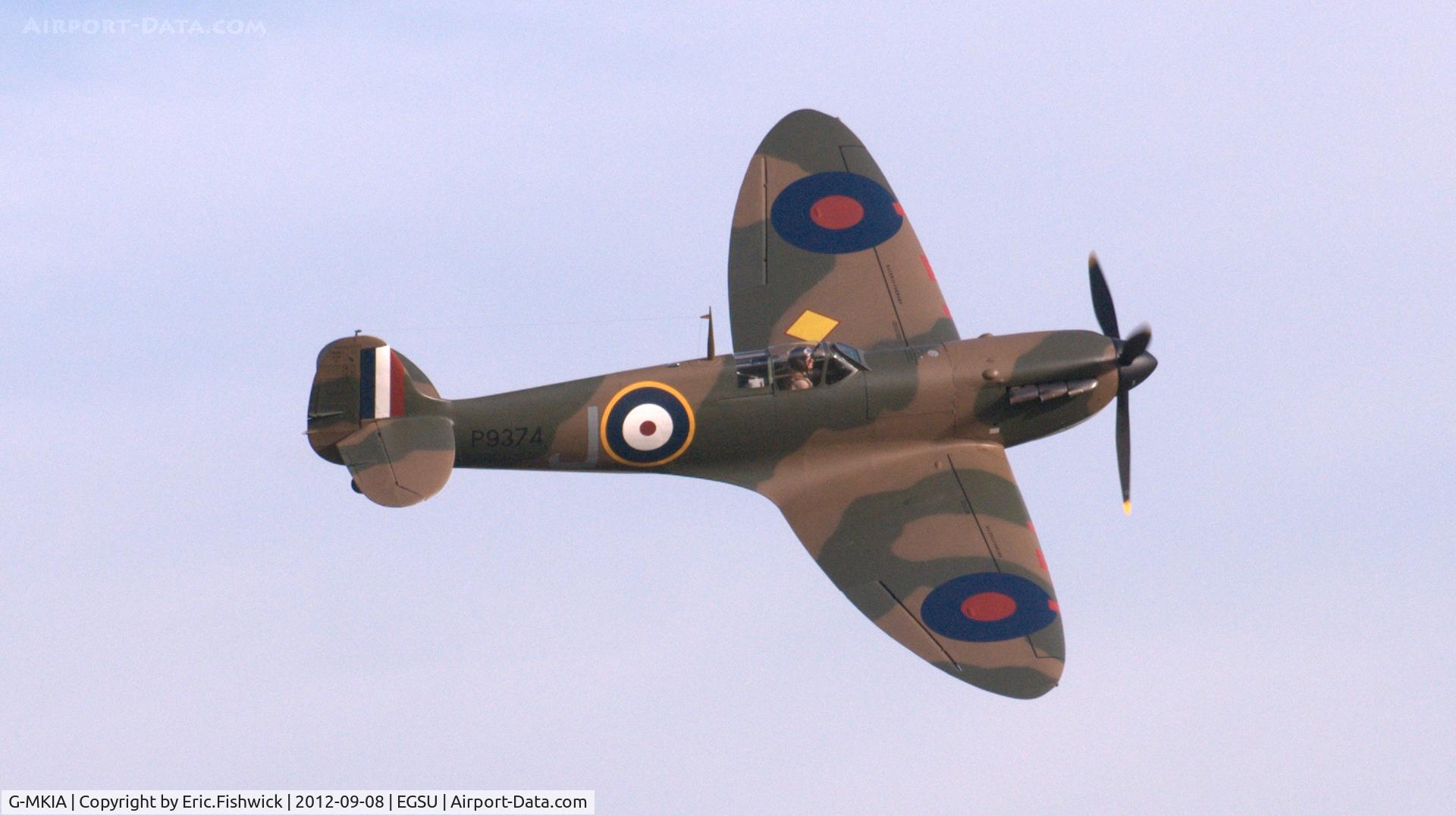 G-MKIA, 1939 Supermarine 300 Spitfire Mk1A C/N 6S/30565, 42. P9374 at The Duxford Air Show, Sept. 2012.