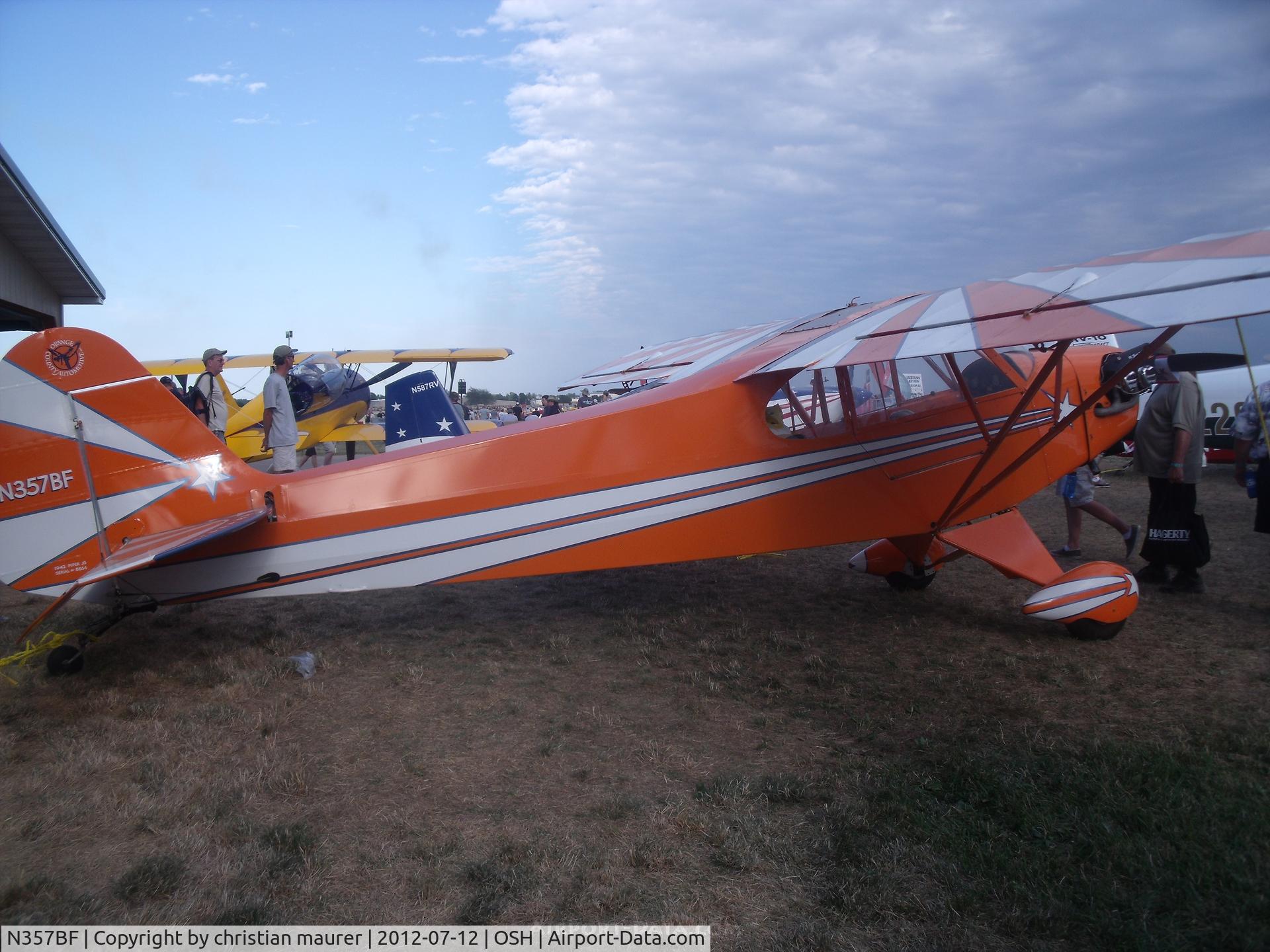 N357BF, 1942 Piper J3C-65 Cub C/N 8854, orange piper cub
