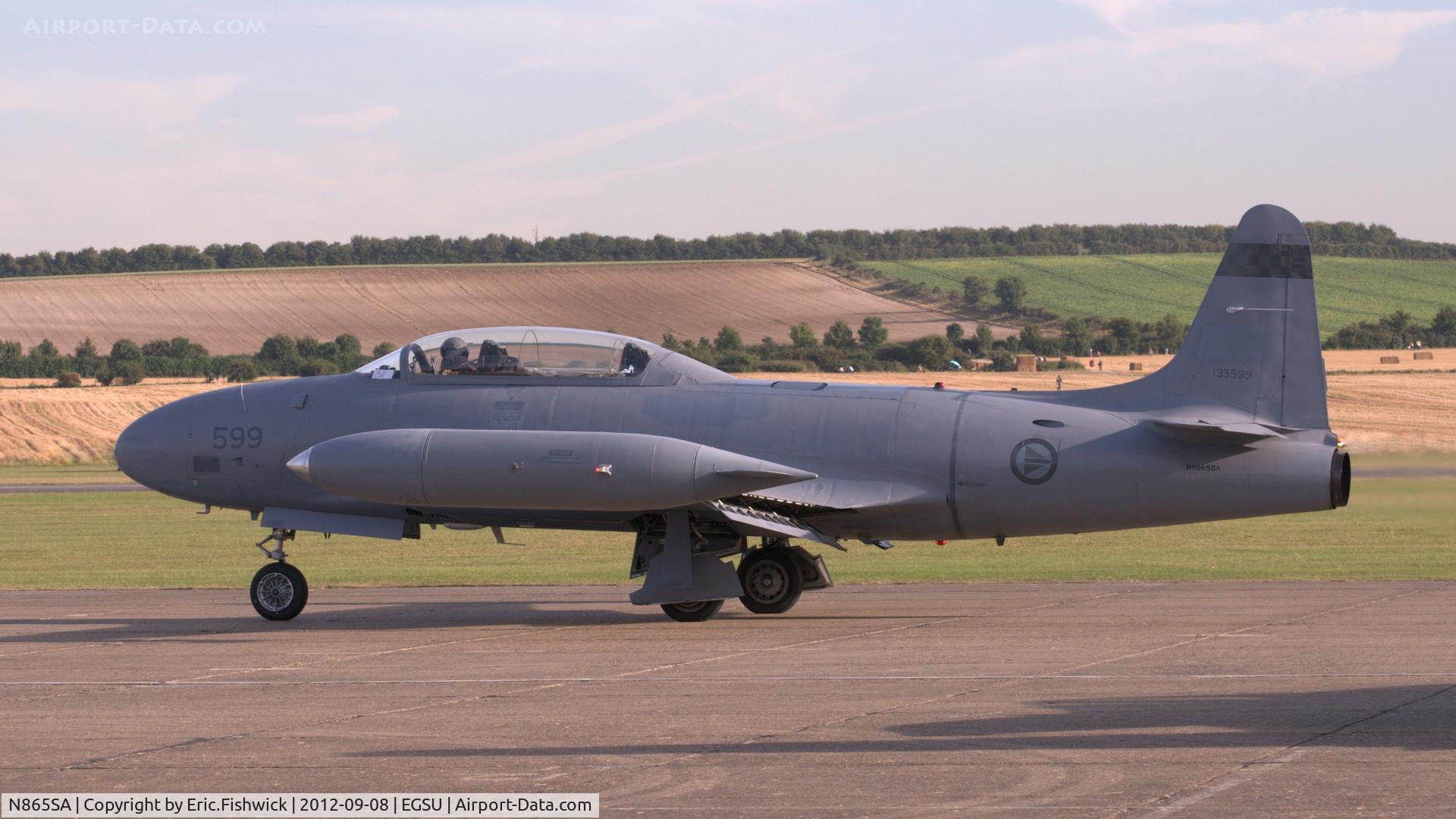 N865SA, 1957 Canadair CT-133 Silver Star 3 C/N T33-599 (133599), 1. NX865SA - Silver Star departing The Duxford Air Show, Sept. 2012.