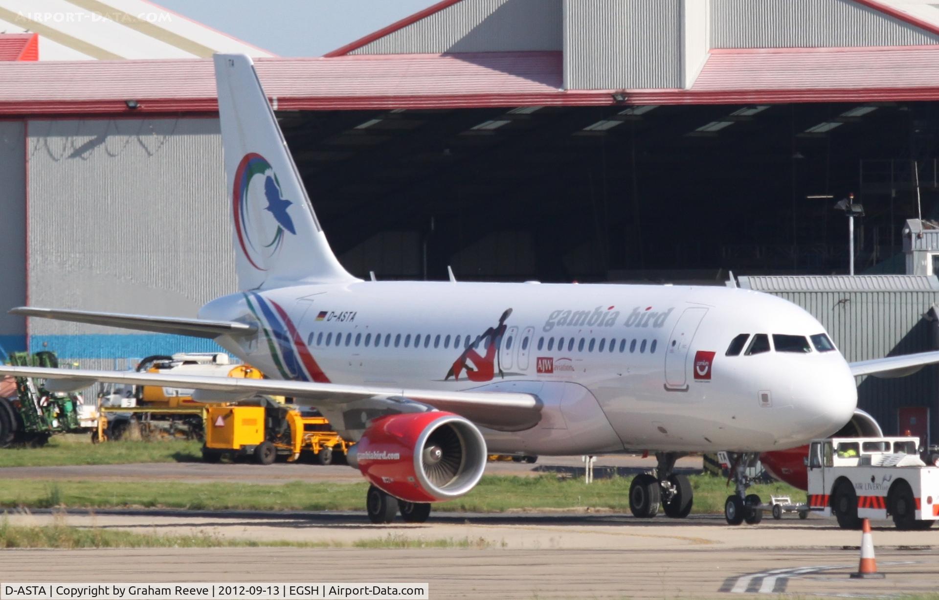 D-ASTA, 2011 Airbus A319-112 C/N 4663, Being towed out of the paint shop.