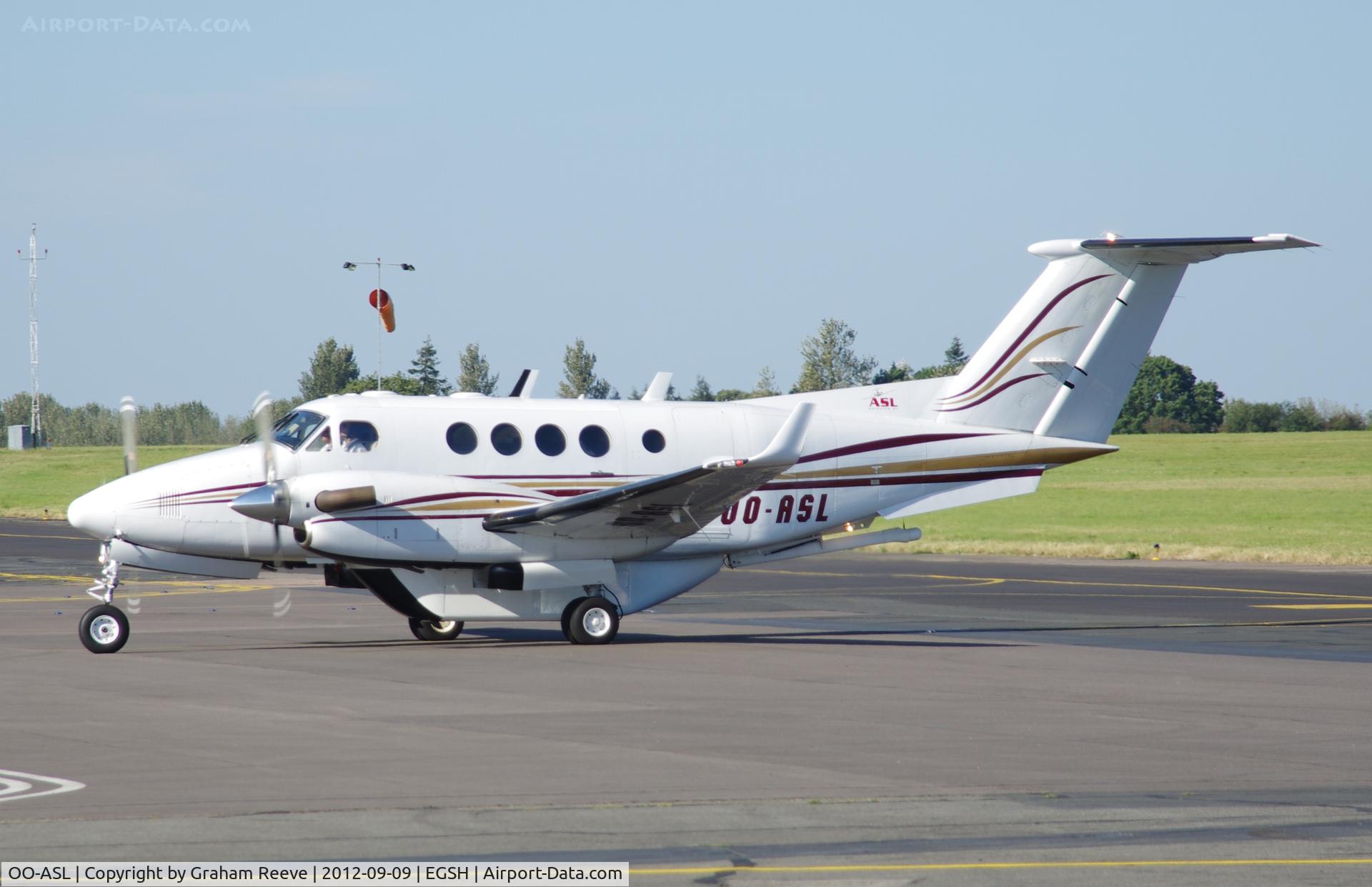 OO-ASL, 1982 Beech 200C Super King Air C/N BL-49, Just landed.