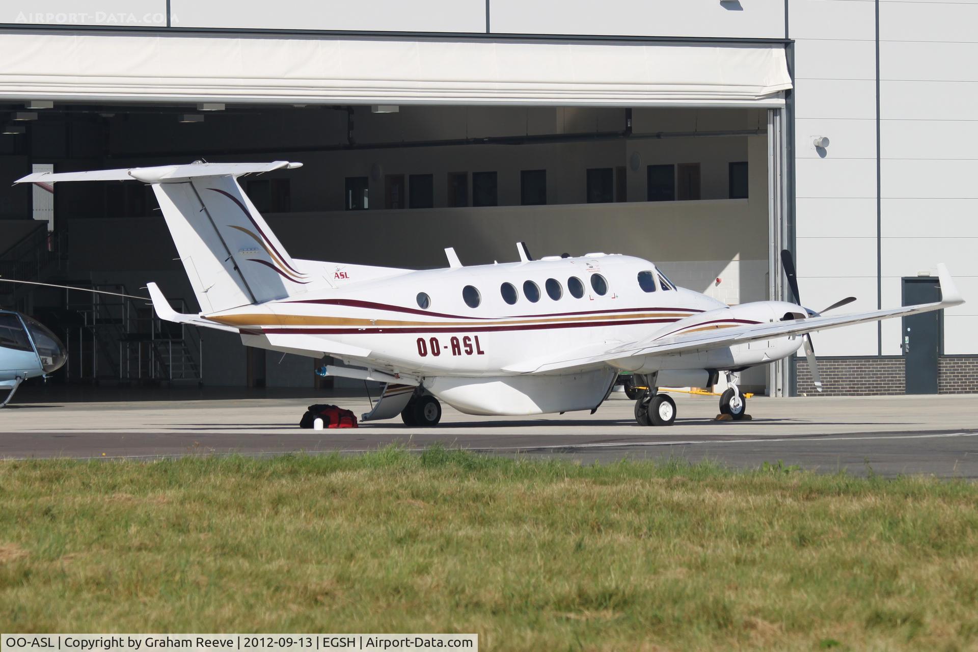OO-ASL, 1982 Beech 200C Super King Air C/N BL-49, Parked at Norwich.