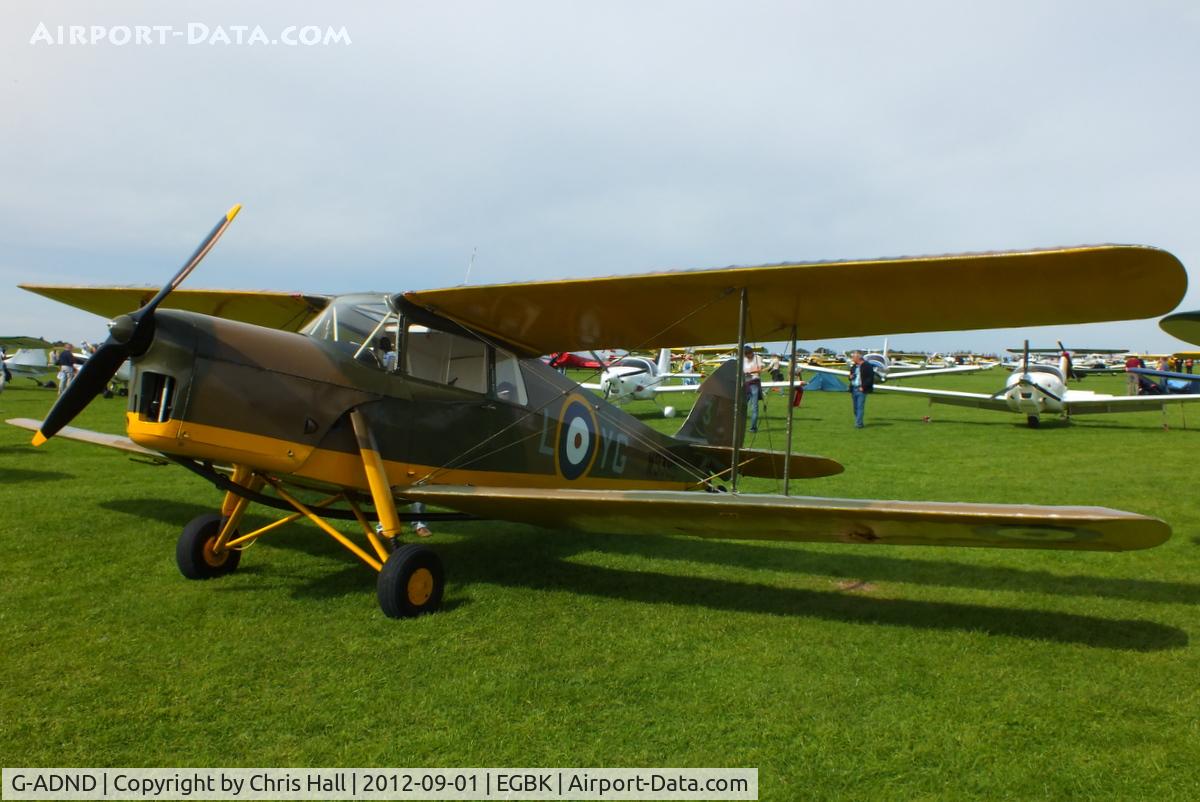 G-ADND, 1936 De Havilland DH.87B Hornet Moth C/N 8097, at the at the LAA Rally 2012, Sywell
