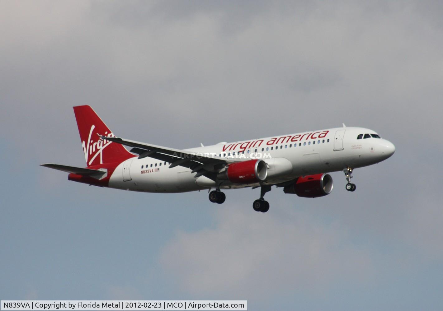 N839VA, 2011 Airbus A320-214 C/N 4610, Virgin America A320