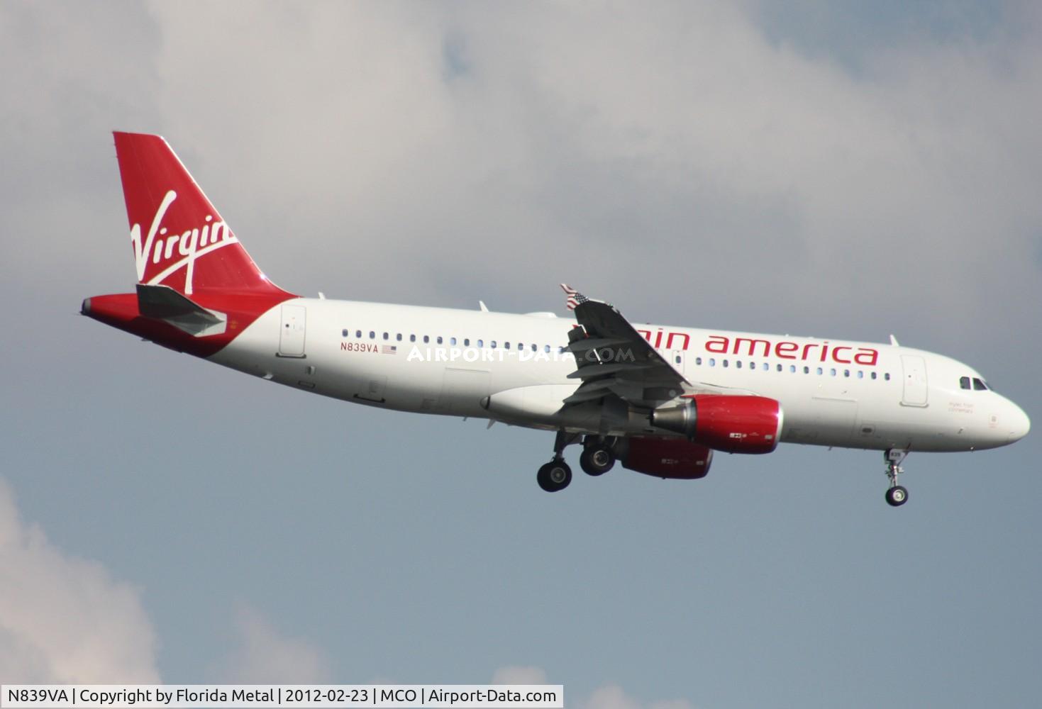 N839VA, 2011 Airbus A320-214 C/N 4610, Virgin America A320