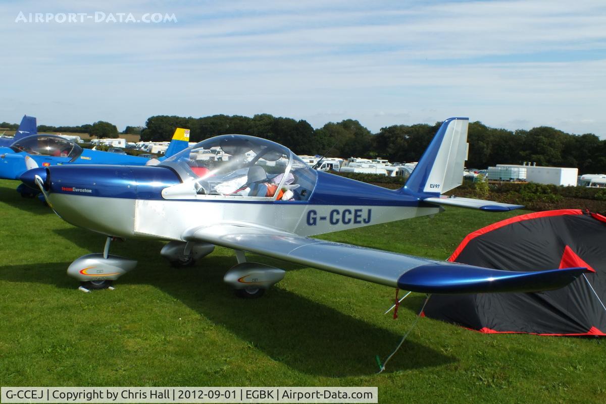 G-CCEJ, 2003 Aerotechnik EV-97 Eurostar C/N PFA 315-14011, at the at the LAA Rally 2012, Sywell