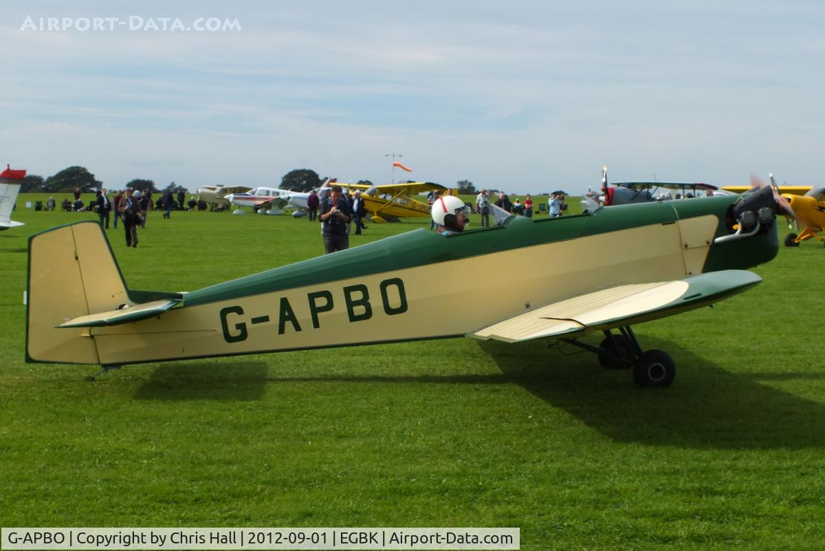 G-APBO, 1960 Druine D-5 Turbi C/N PFA 229, at the at the LAA Rally 2012, Sywell