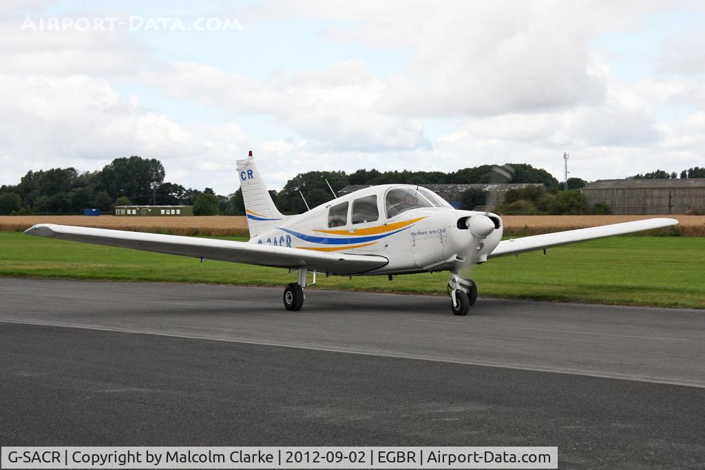 G-SACR, 1988 Piper PA-28-161 Cadet C/N 2841046, Piper PA-28-161 at The Real Aeroplane Company's Wings & Wheels weekend, Breighton Airfield, September 2012.