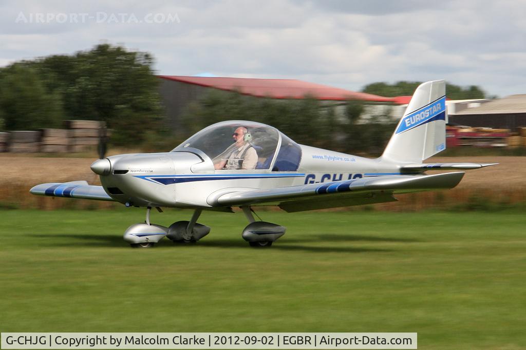 G-CHJG, 2012 Cosmik EV-97 TeamEurostar UK C/N 3938, Cosmik EV-97 TeamEurostar at The Real Aeroplane Club's Wings & Wheels weekend, Breighton Airfield, September 2012.