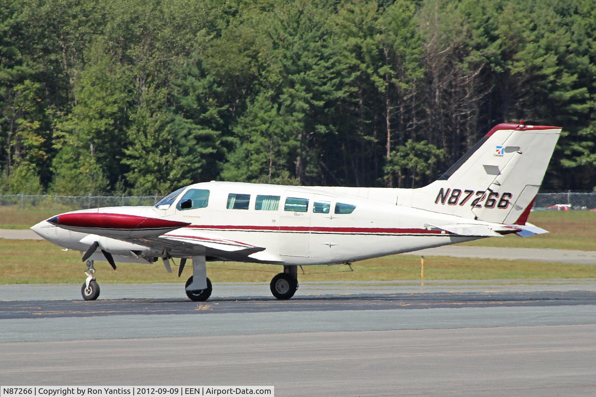 N87266, 1976 Cessna 402B C/N 402B1097, Parked, Dillant-Hopkins Airport, Keene, NH
