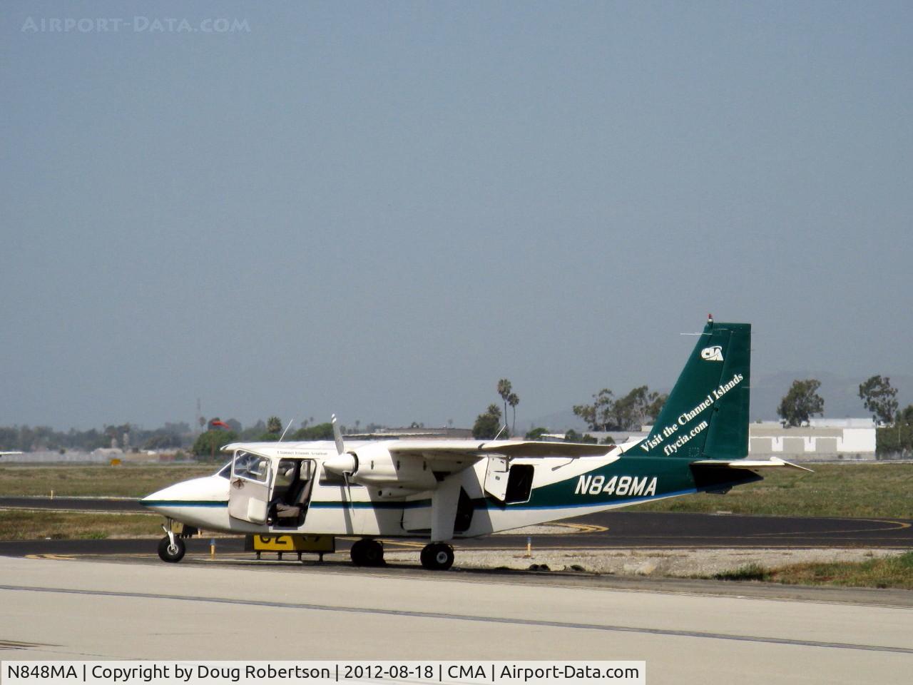 N848MA, 1989 Britten-Norman BN-2B Islander C/N 2210, 1989 Britten-Norman BN-2B ISLANDER, two Lycoming IO-540-E4C5 260 Hp each of Channel Islands Aviation Cessna dealer since 1976 and first civil FBO at CMA