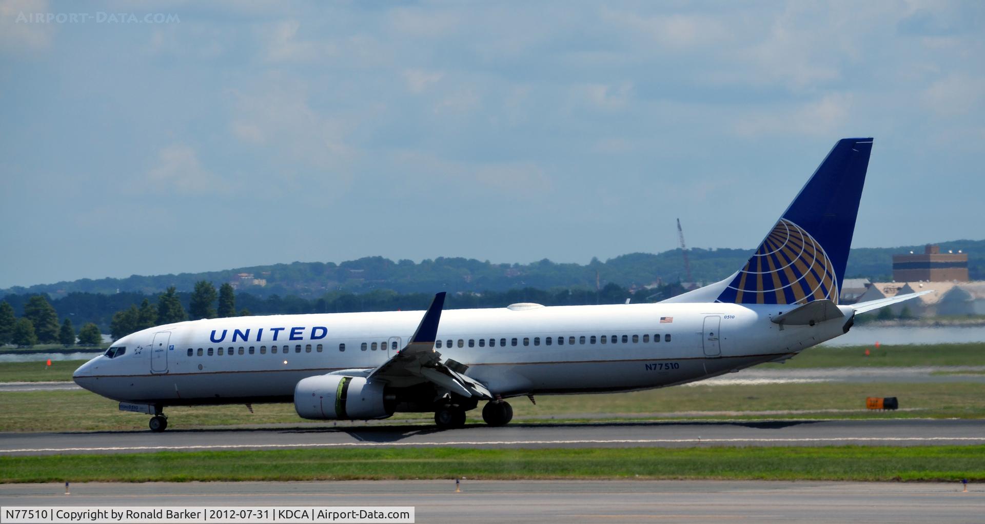 N77510, 2008 Boeing 737-824 C/N 32828, Landing DCA