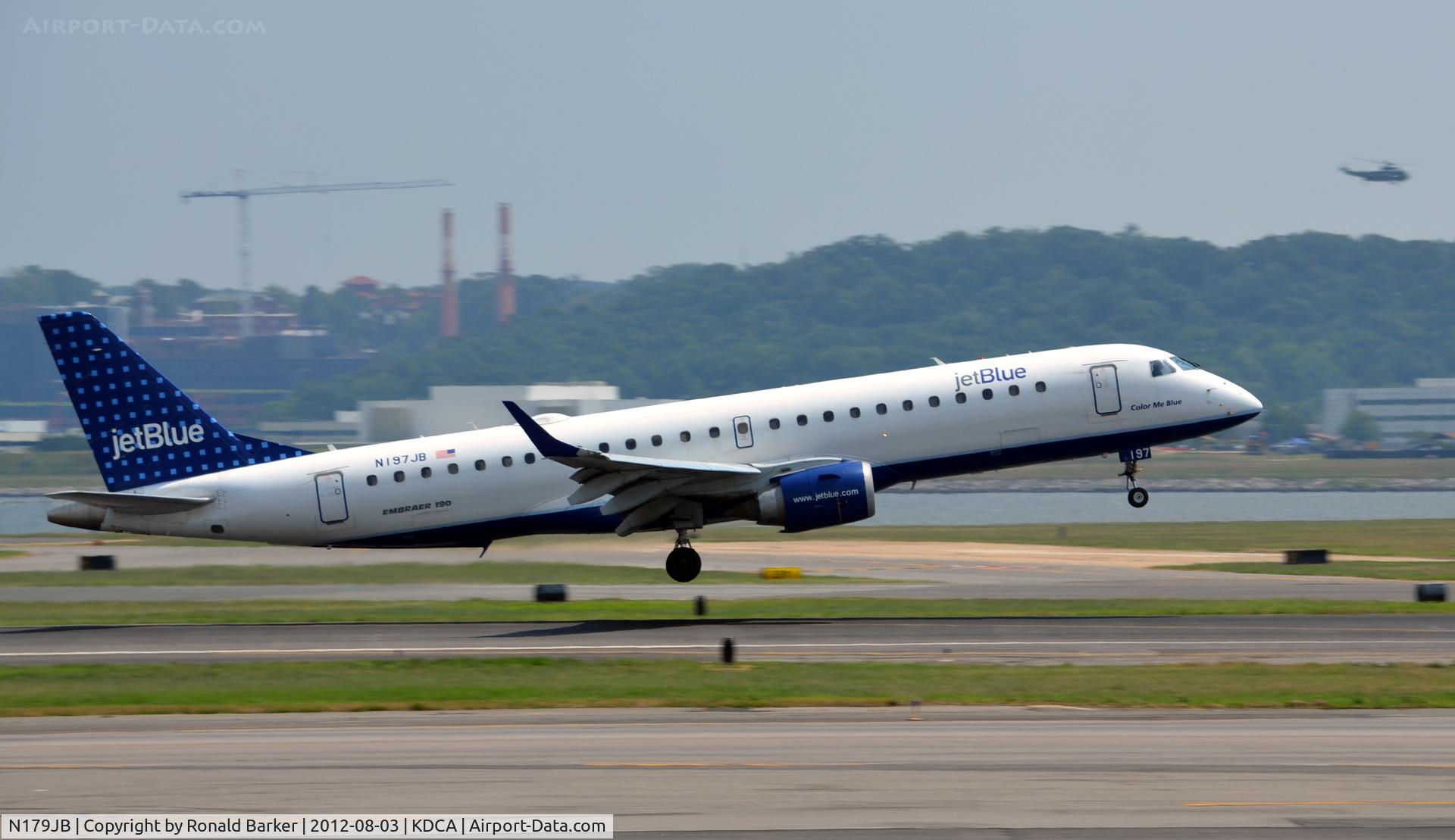 N179JB, 2005 Embraer 190AR (ERJ-190-100IGW) C/N 19000006, Takeoff DCA