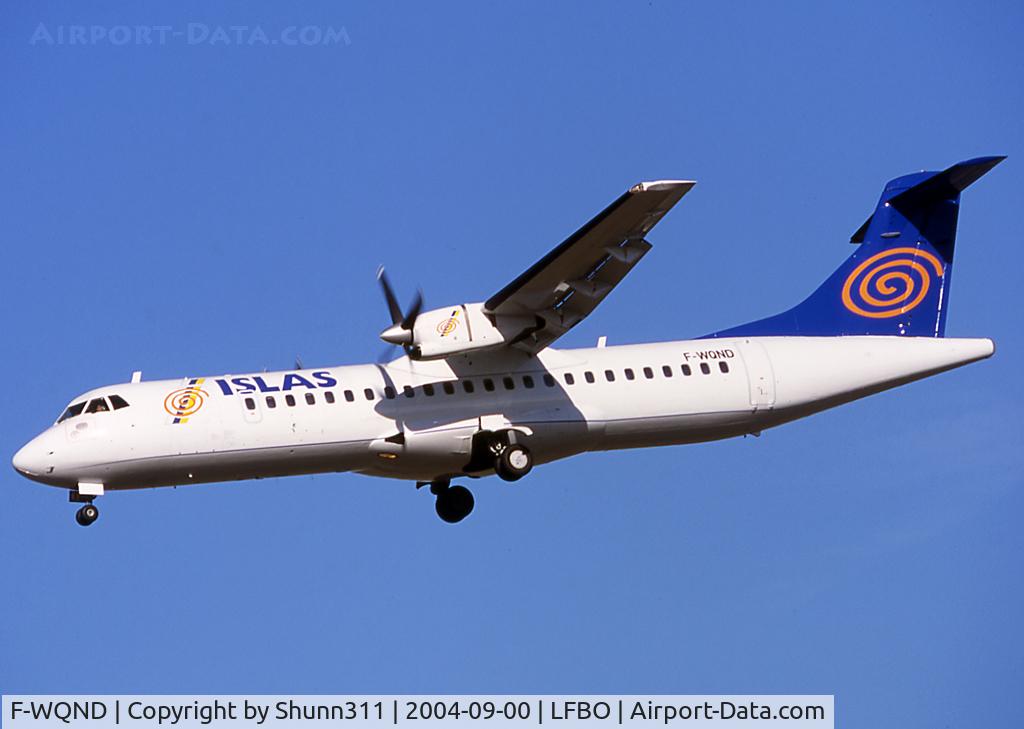 F-WQND, 1990 ATR 72-201 C/N 198, On return to lessor... Ex. EC-IKK...