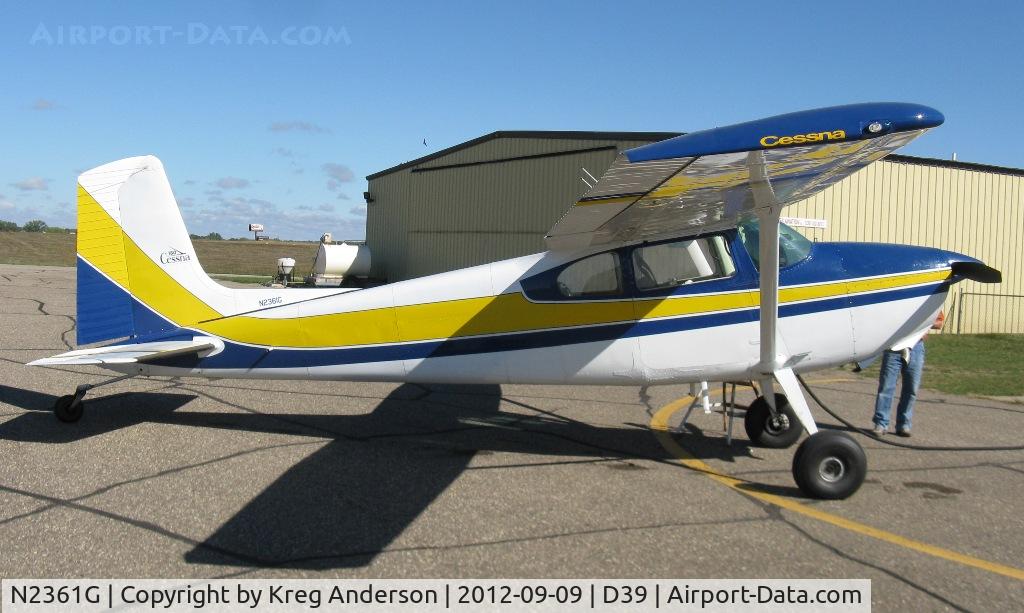 N2361G, 1958 Cessna 182B Skylane C/N 51661, Cessna 180 on the ramp in Sauk Centre, MN.
