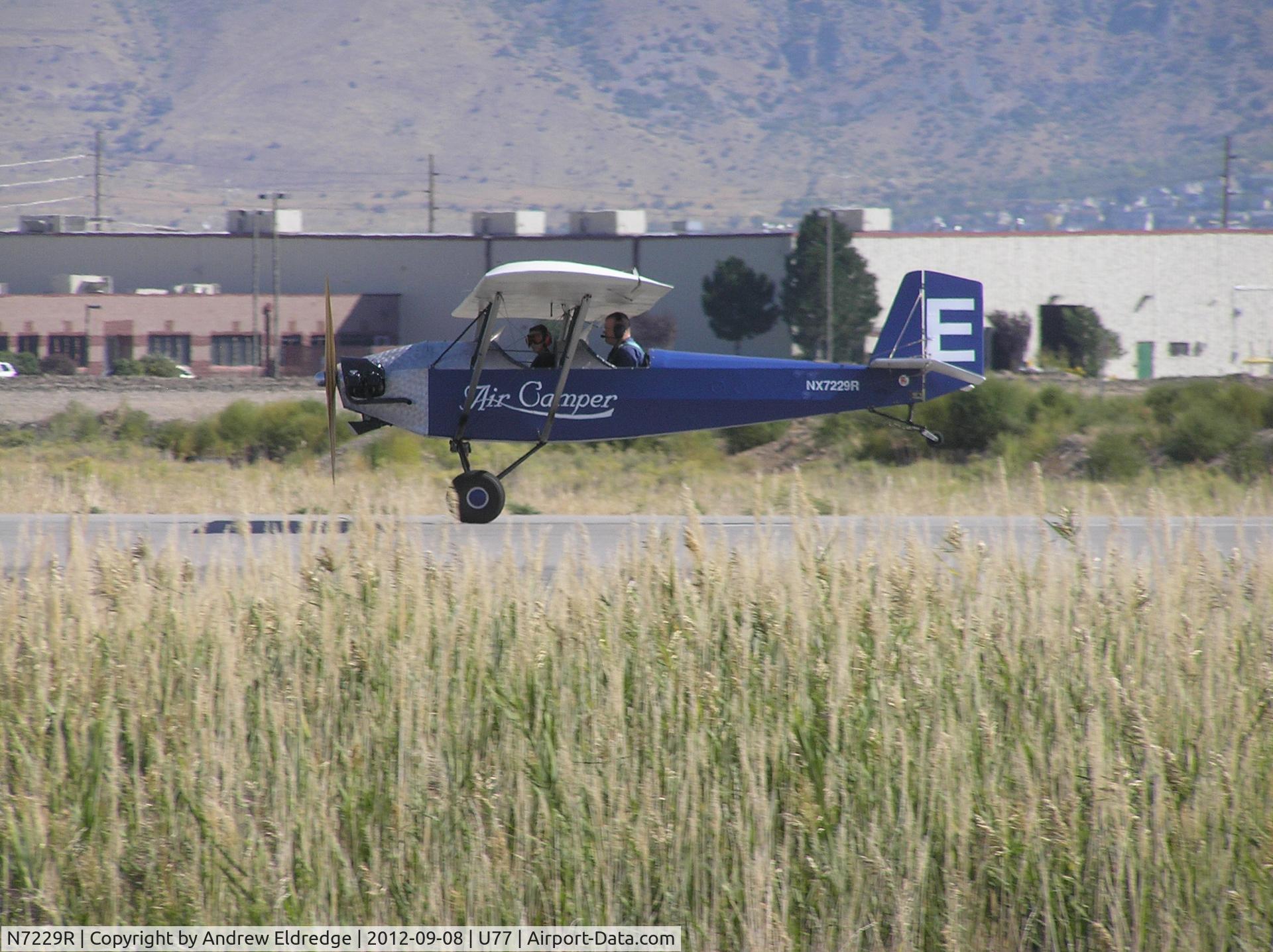 N7229R, 1997 Pietenpol Air Camper SDE C/N 001, Takeoff Roll on Runway 30 at Spanish Fork (U77) Piloted by Steve Eldredge