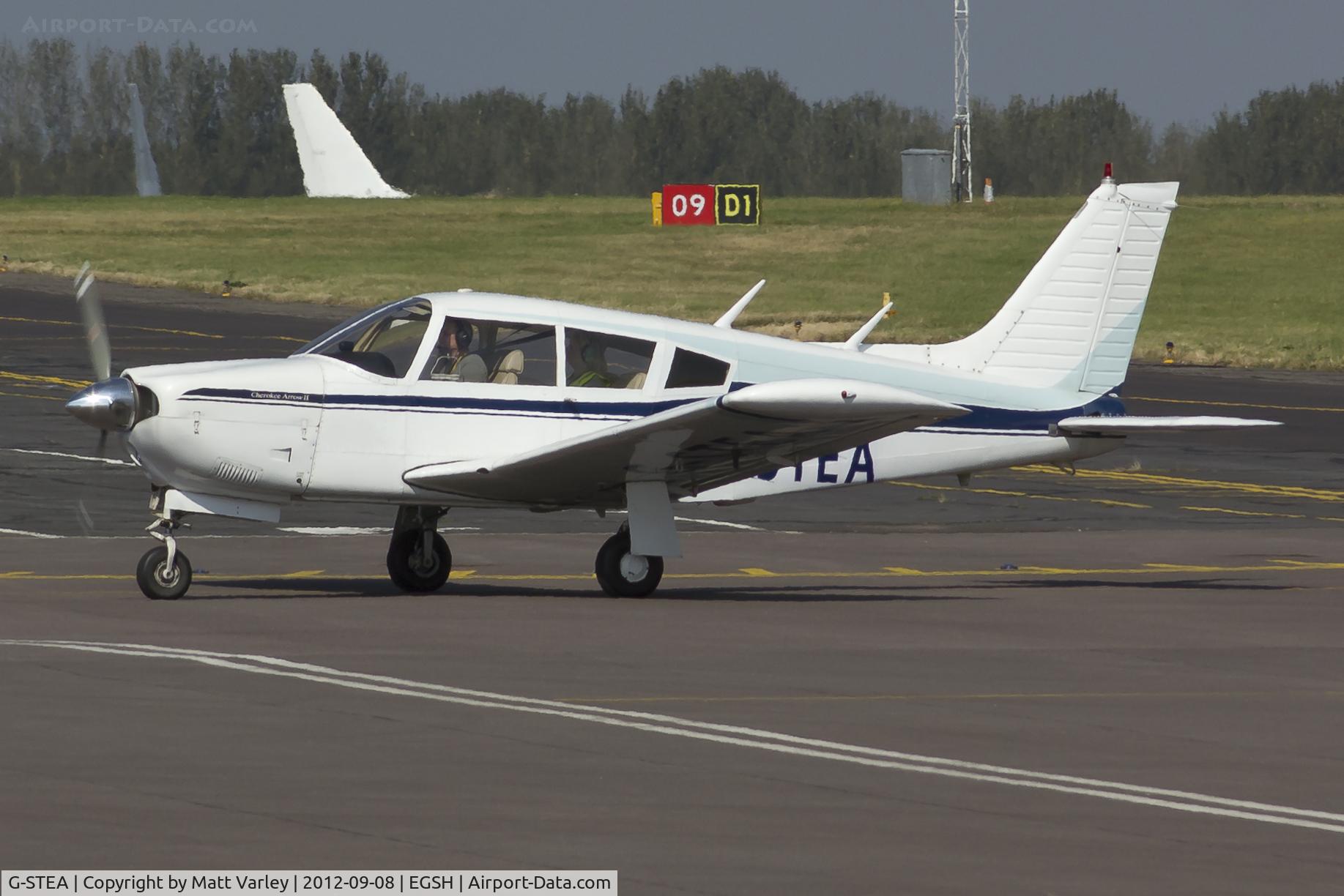 G-STEA, 1972 Piper PA-28R-200 II Cherokee Arrow C/N 28R-7235096, Arriving at SaxonAir.