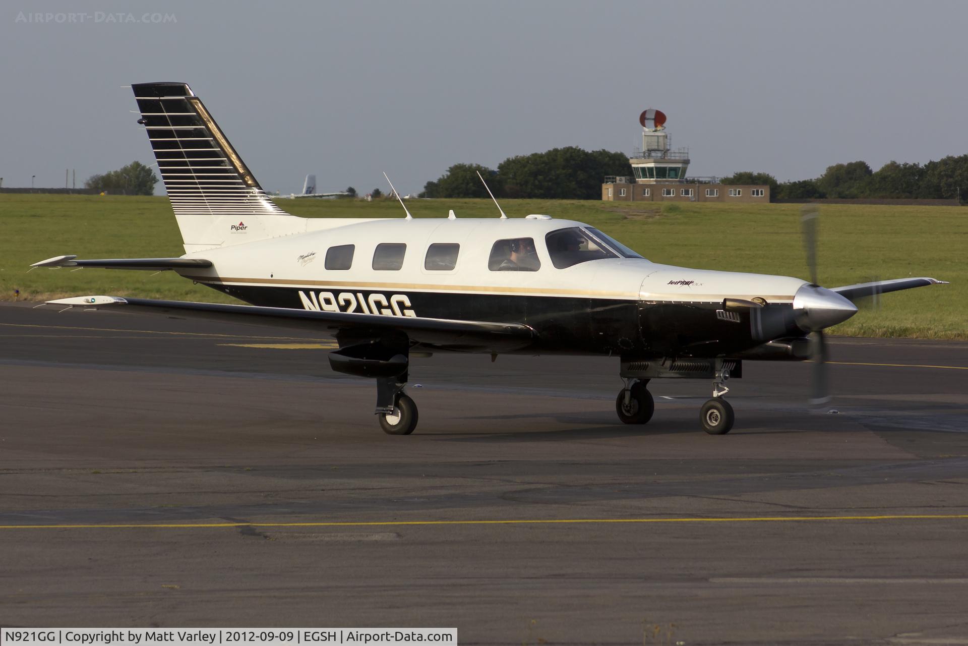 N921GG, 1998 Piper PA-46-350P Malibu Mirage C/N 4636136, Departing SaxonAir.