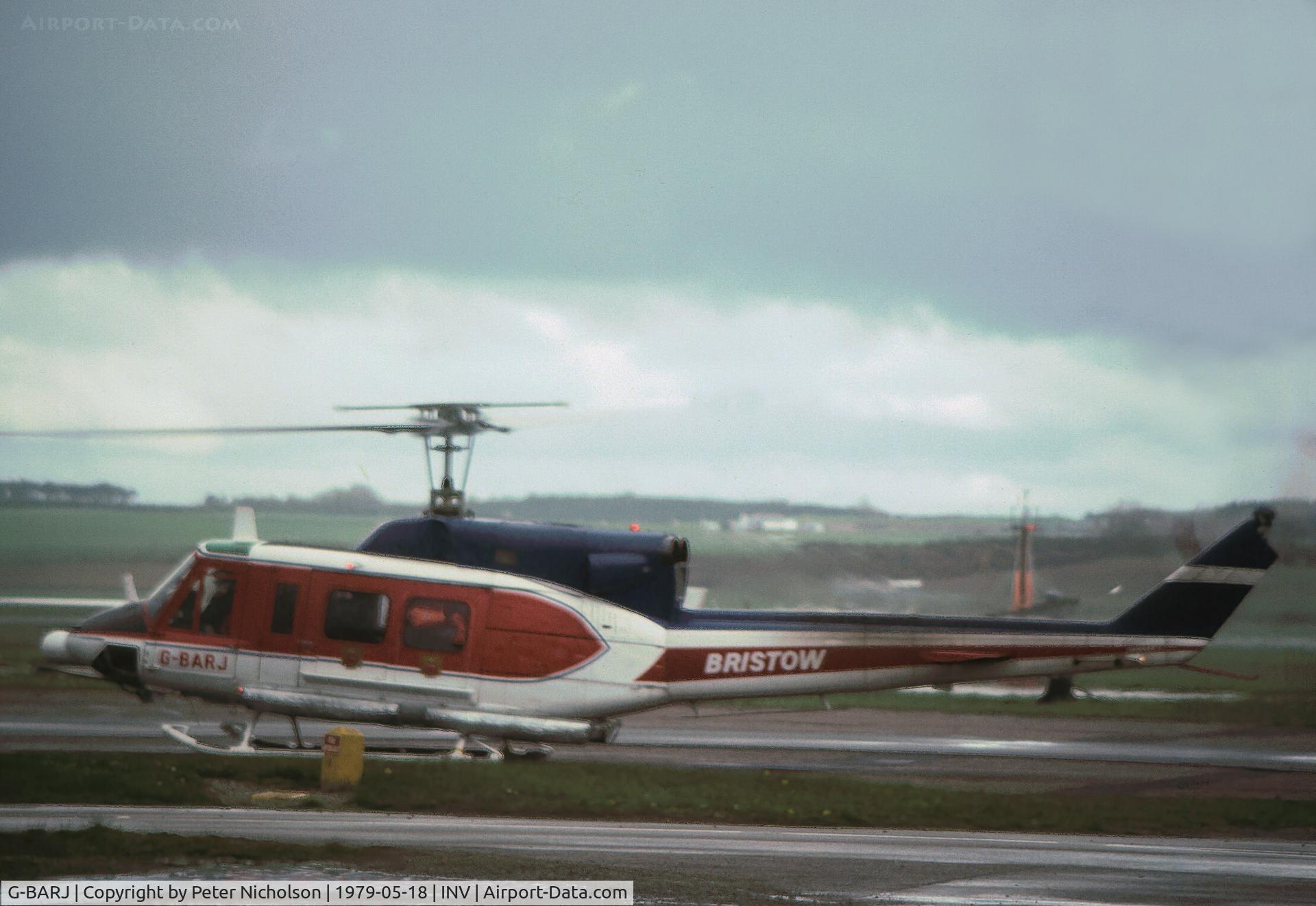 G-BARJ, 1973 Bell 212 C/N 30563, Bell 212 of Bristows Helicopters seen at Inverness Airport at Dalcross in May 1979.