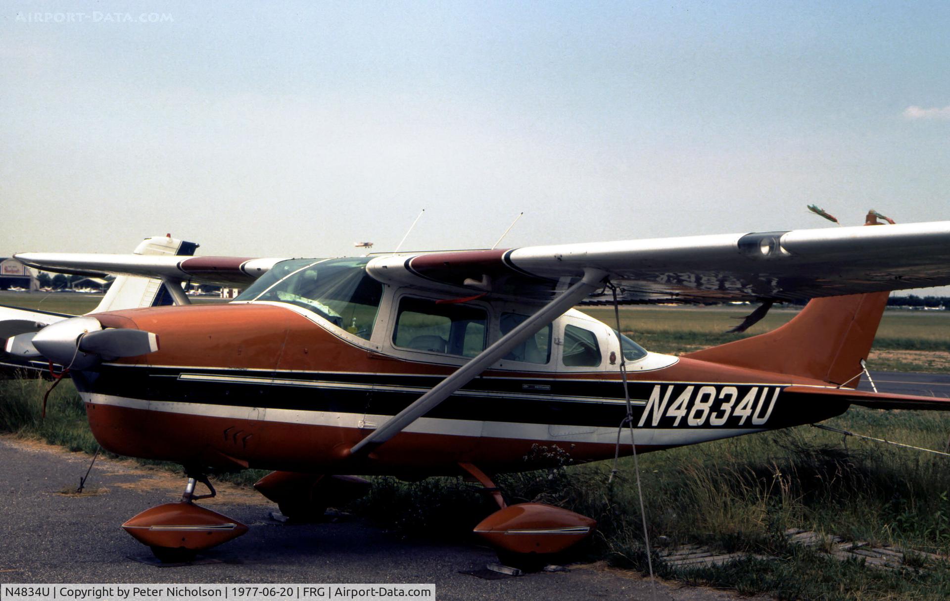 N4834U, 1963 Cessna 210-5A(205A) C/N 205-0534, This Cessna Super Skylane was resident at Republic Airport on Long Island in the Summer of 1977.