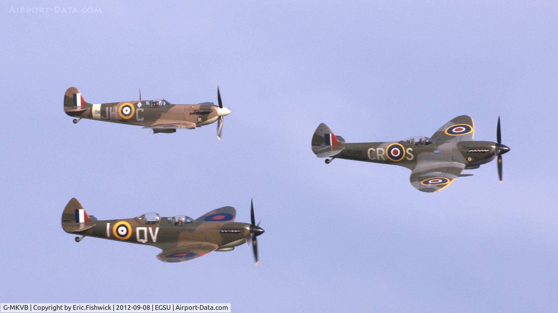 G-MKVB, 1942 Supermarine 349 Spitfire LF.Vb C/N CBAF.2461, 45. BM597 in good company at The Duxford Air Show, Sept. 2012.