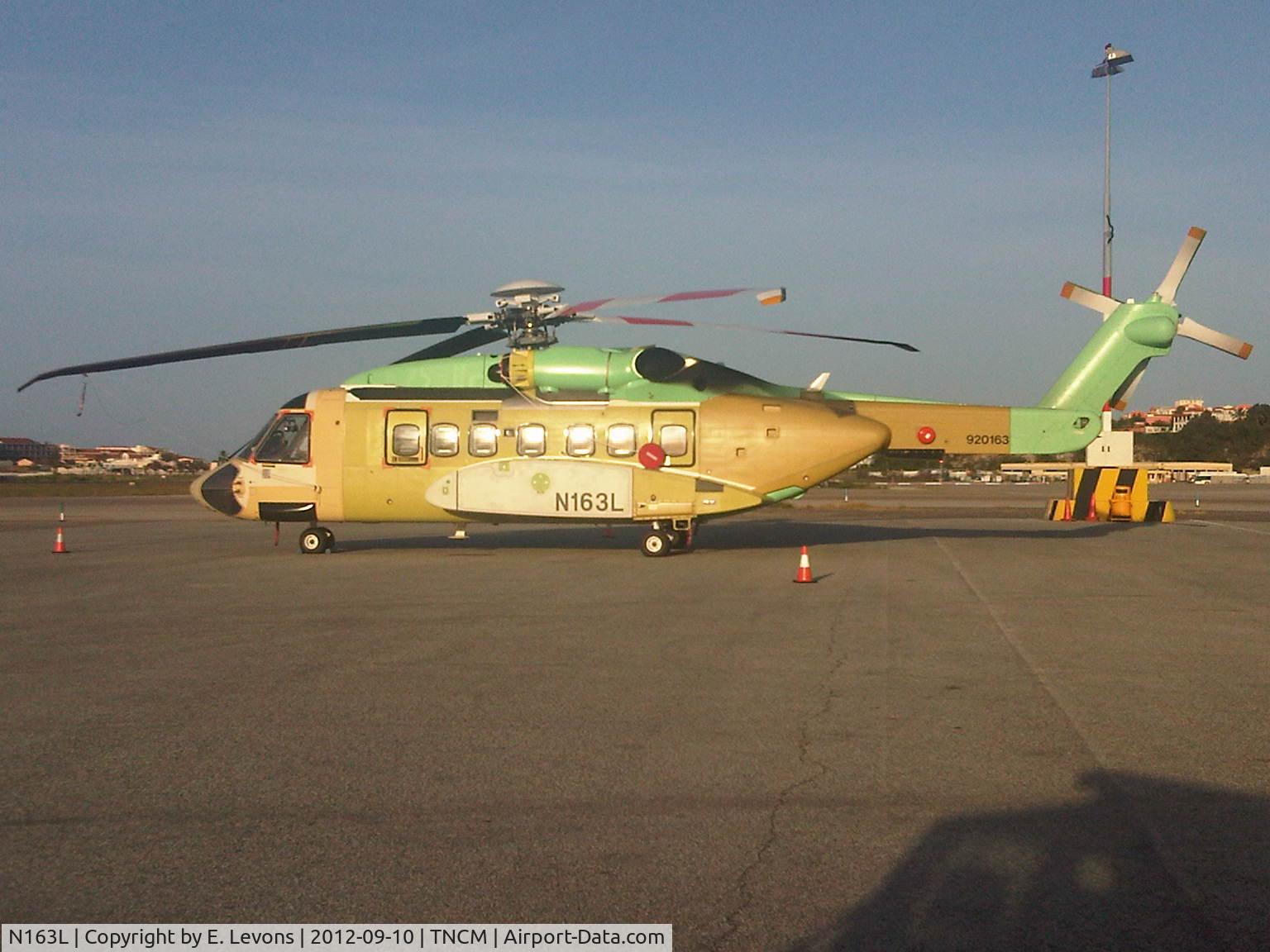 N163L, 2011 Sikorsky S-92A C/N 920163, Parked at Juliana airport in St. Maarten