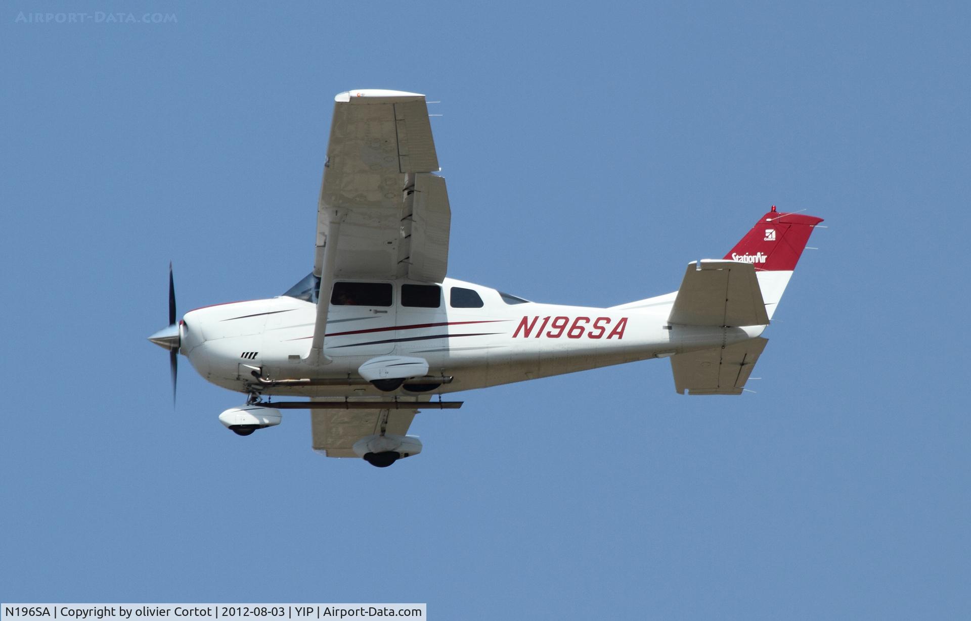 N196SA, 2003 Cessna 206H Stationair C/N 20608197, flying over Willow run airport