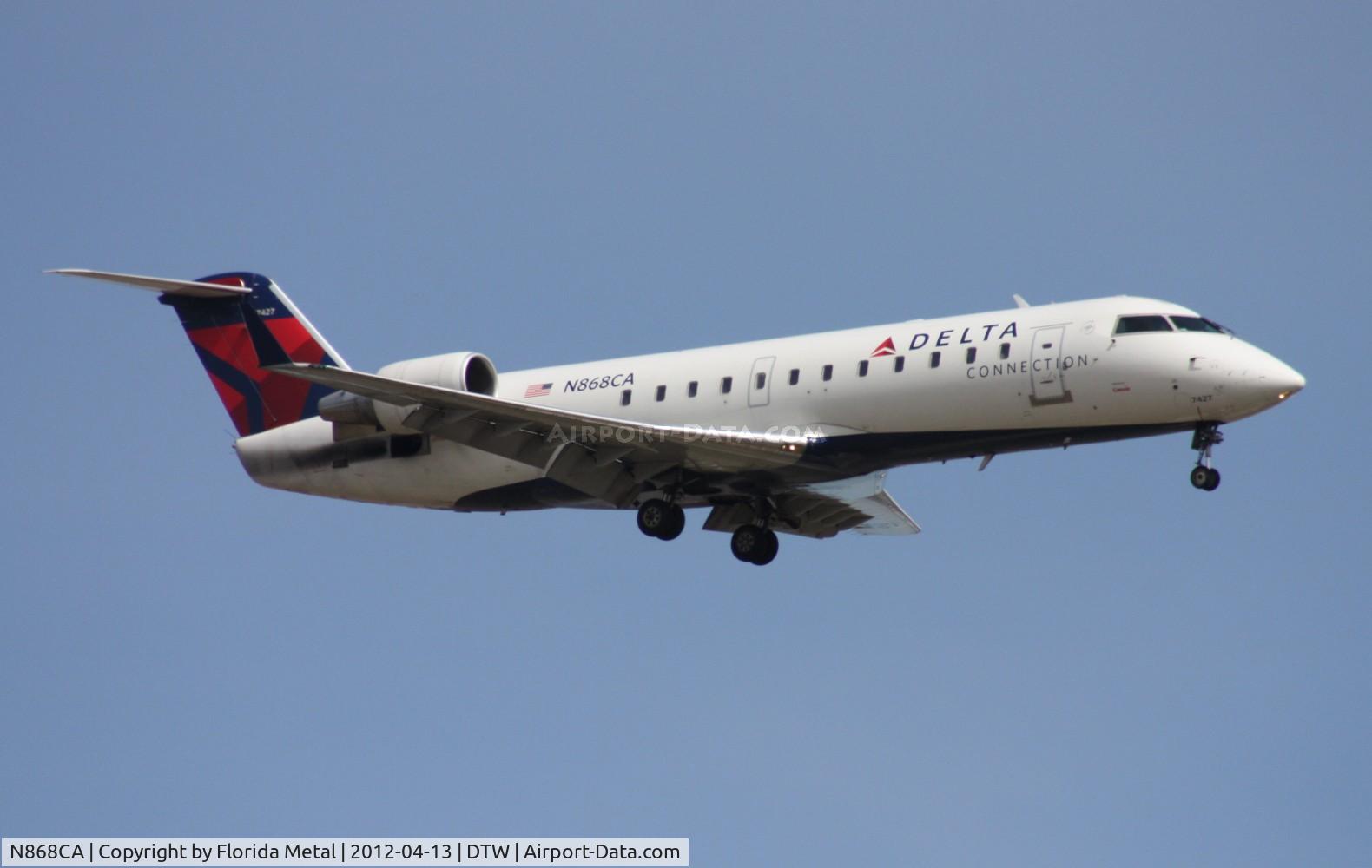 N868CA, 2000 Bombardier CRJ-100ER (CL-600-2B19) C/N 7427, You know I spent too much time spotting at DTW when you see the same plane show up later that day landing again