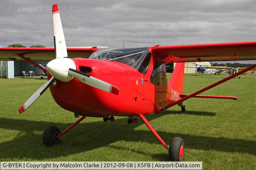 G-BYEK, 2000 Stoddard-Hamilton GlaStar GS-1 C/N PFA 295-13087, Stoddard-Hamilton GlaStar GS-1 now fitted with a performance enhancing three bladed propeller. Fishburn Airfield UK, September 2012.