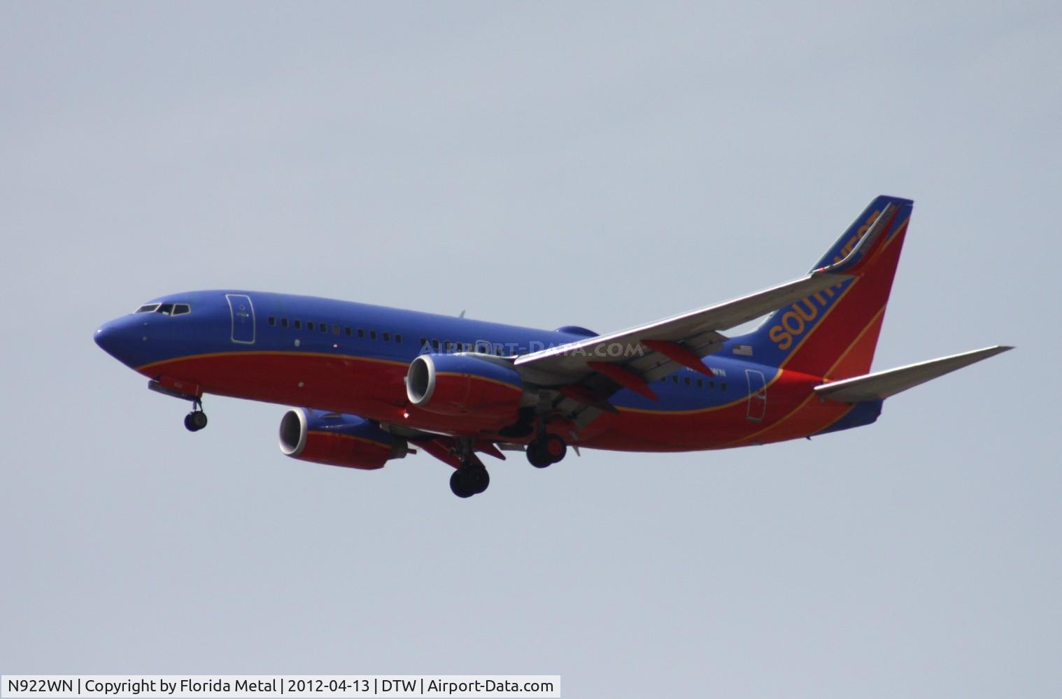 N922WN, 2008 Boeing 737-7H4 C/N 32461, Southwest 737
