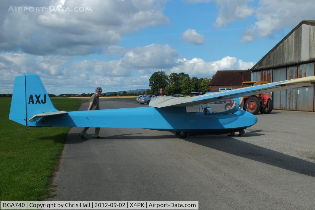 BGA740, 1956 Slingsby T-42B Eagle 2 C/N 994, Wolds Gliding Club at Pocklington Airfield