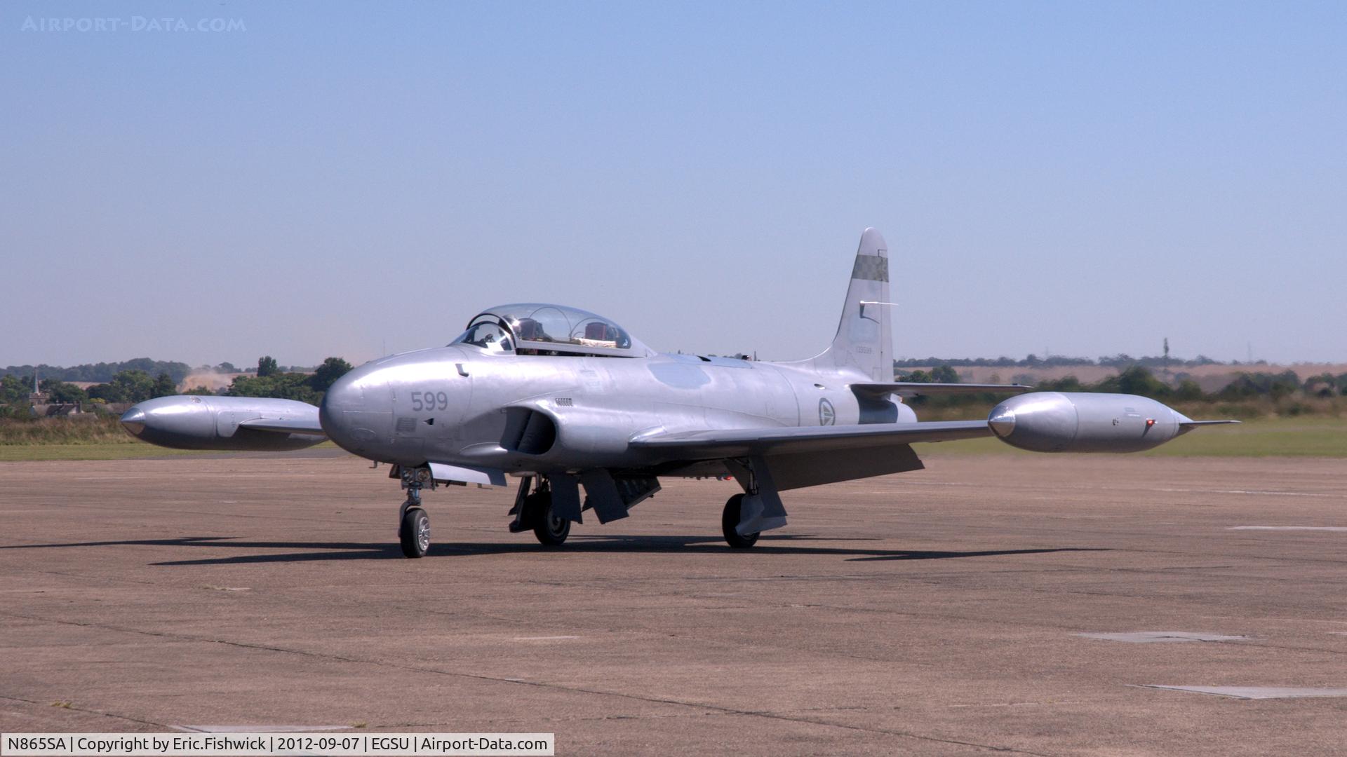 N865SA, 1957 Canadair CT-133 Silver Star 3 C/N T33-599 (133599), 3. N865SA - Silver Star arriving for The Duxford Air Show, Sept. 2012.