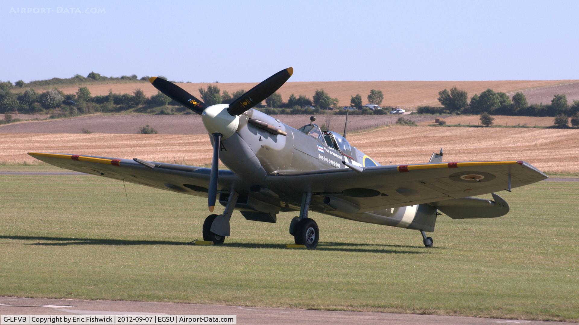 G-LFVB, 1942 Supermarine 349 Spitfire LF.Vb C/N CBAF.2403, 3. EP120 - (City of Winnipeg) at The Duxford Air Show, Sept. 2012.
