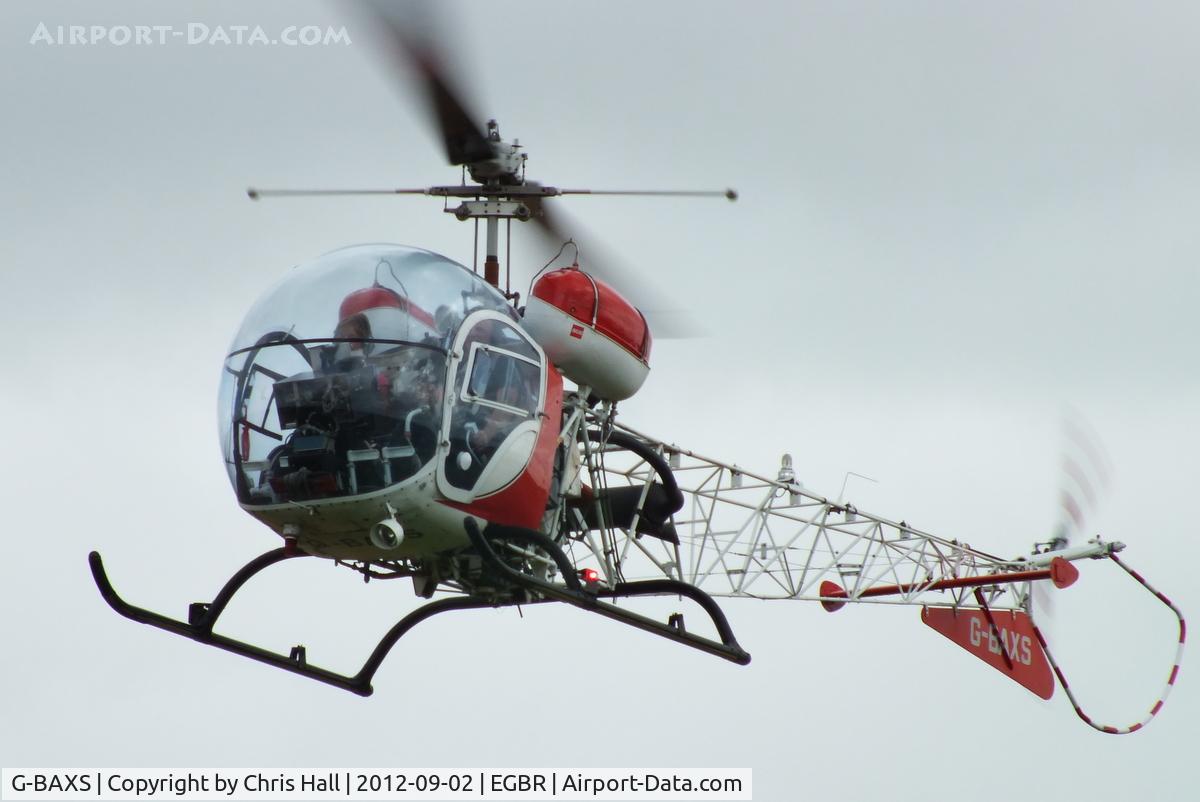 G-BAXS, 1969 Bell 47G-5 C/N 7908, At the Real Aeroplane Club's Wings & Wheels fly-in, Breighton
