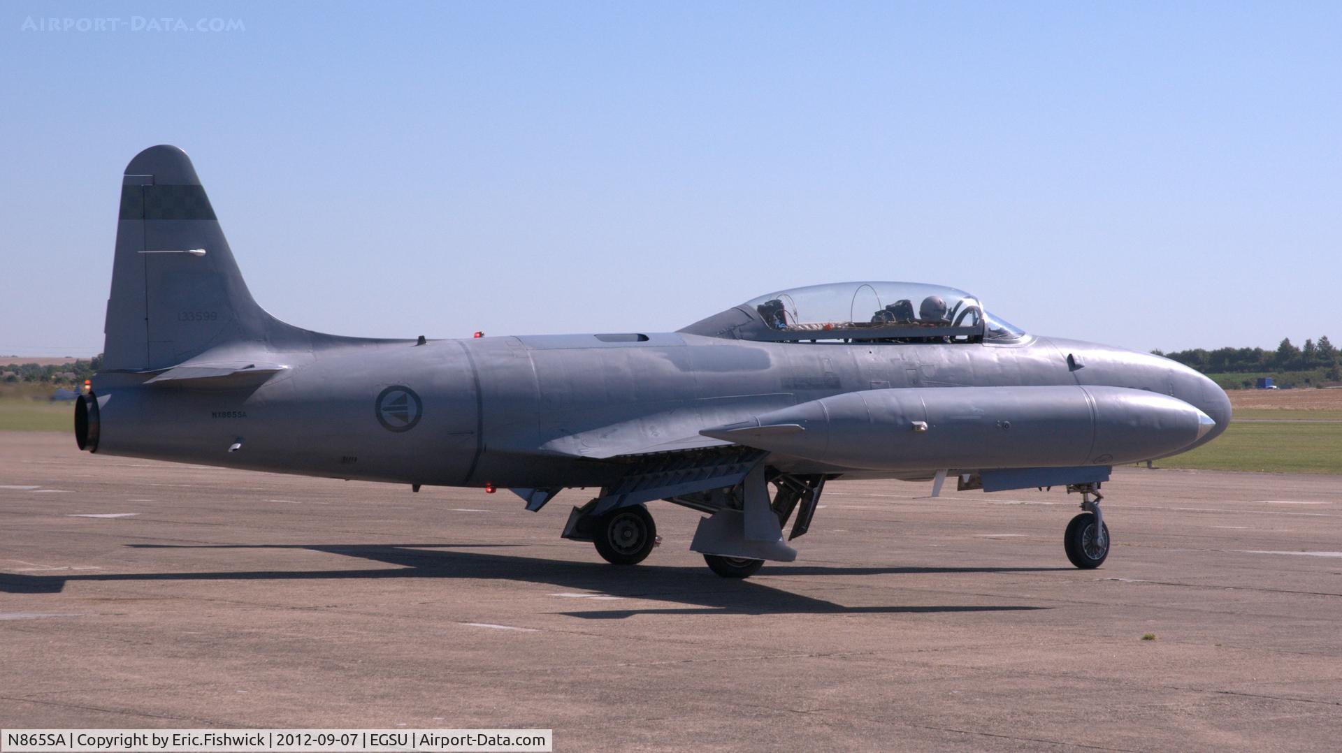 N865SA, 1957 Canadair CT-133 Silver Star 3 C/N T33-599 (133599), 2. N865SA - Silver Star arriving for The Duxford Air Show, Sept. 2012.