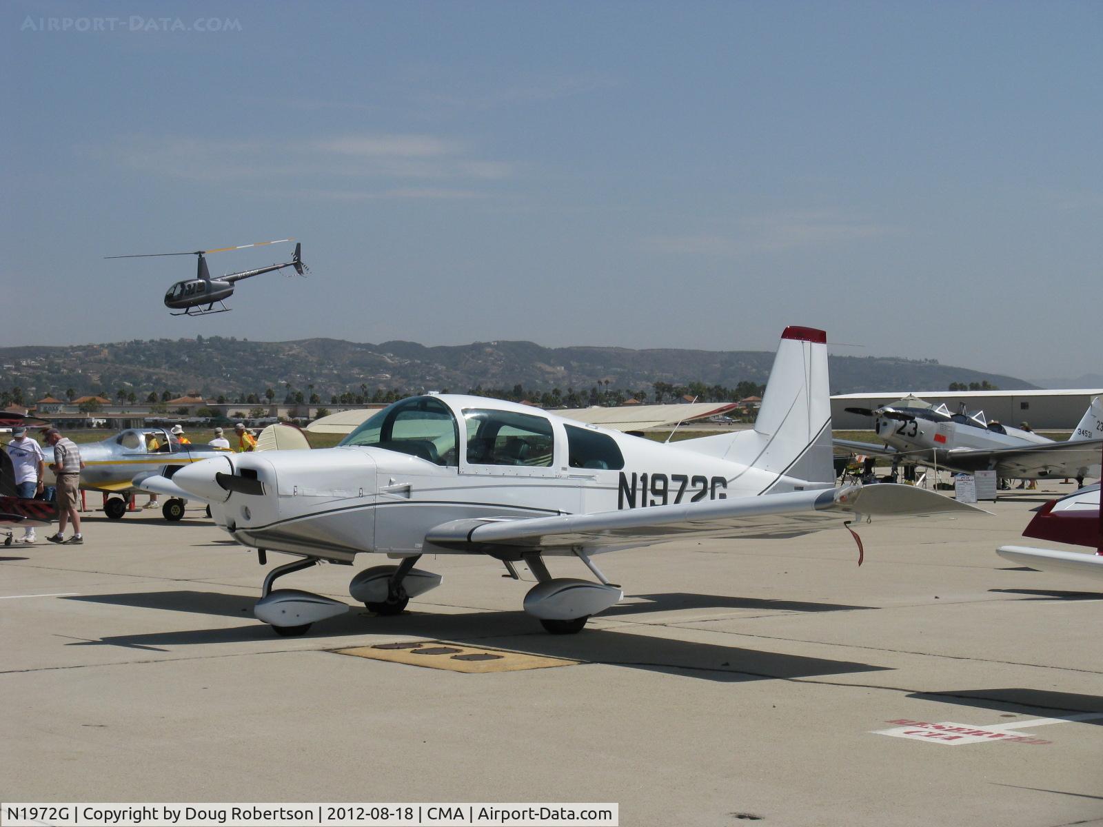 N1972G, 1972 American Aviation AA-5 Traveler C/N AA5-0157, 1972 American Aviation AA-1, Lycoming O-320 upgrade. N590H in flight behind.