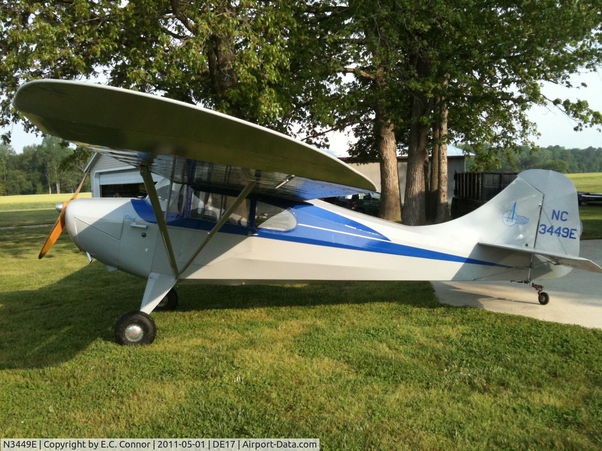 N3449E, 1947 Aeronca 11AC Chief C/N 11AC-1755, taken not long after completed restoration