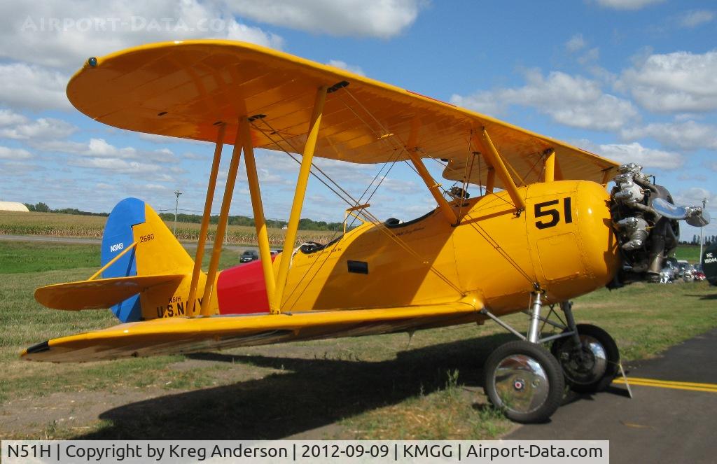 N51H, 1941 Naval Aircraft Factory N3N-3 C/N 2660, 2012 Maple Lake Fly-in Pork Chopper Dinner