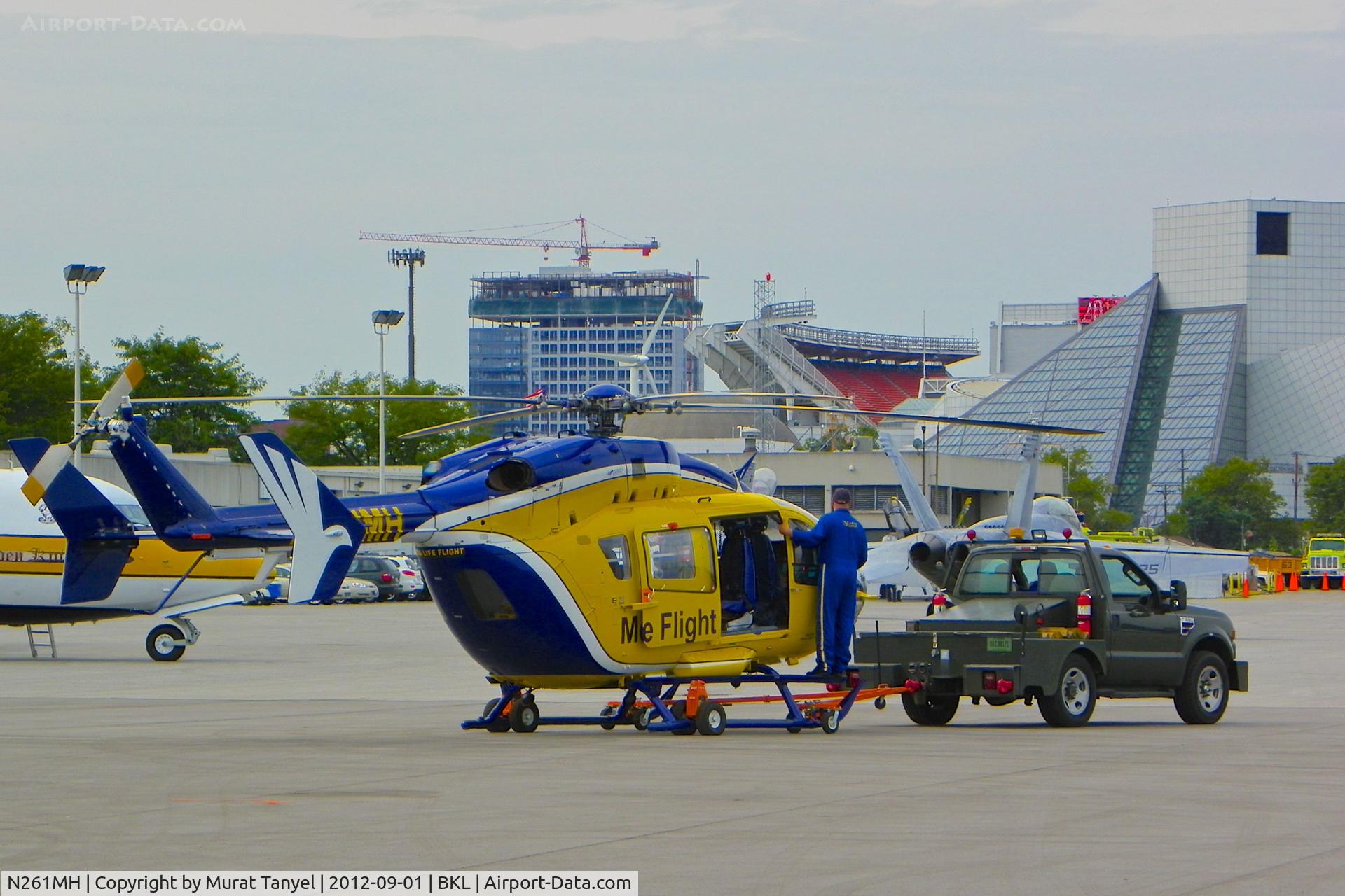 N261MH, Eurocopter-Kawasaki EC-145 (BK-117C-2) C/N 9250, Being towed @ the 2012 Cleveland National Air Show