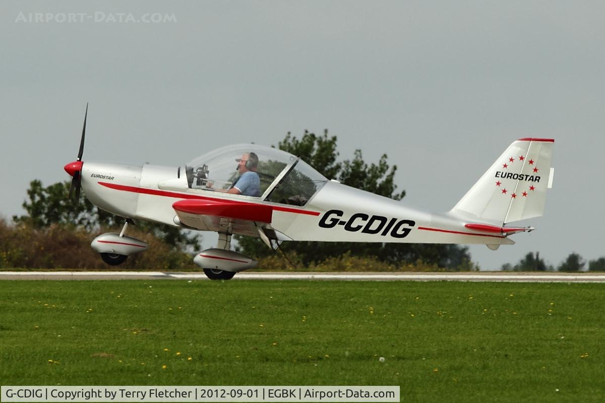 G-CDIG, 2005 Aerotechnik EV-97 Eurostar C/N PFA 315-14353, A visitor to 2012 LAA Rally at Sywell
