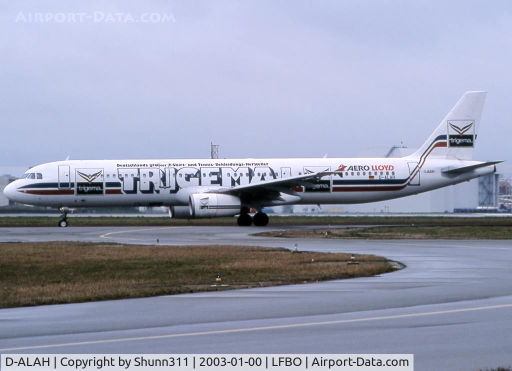 D-ALAH, 1998 Airbus A321-231 C/N 792, Taxiing holding point rwy 32R for departure in Trigema c/s